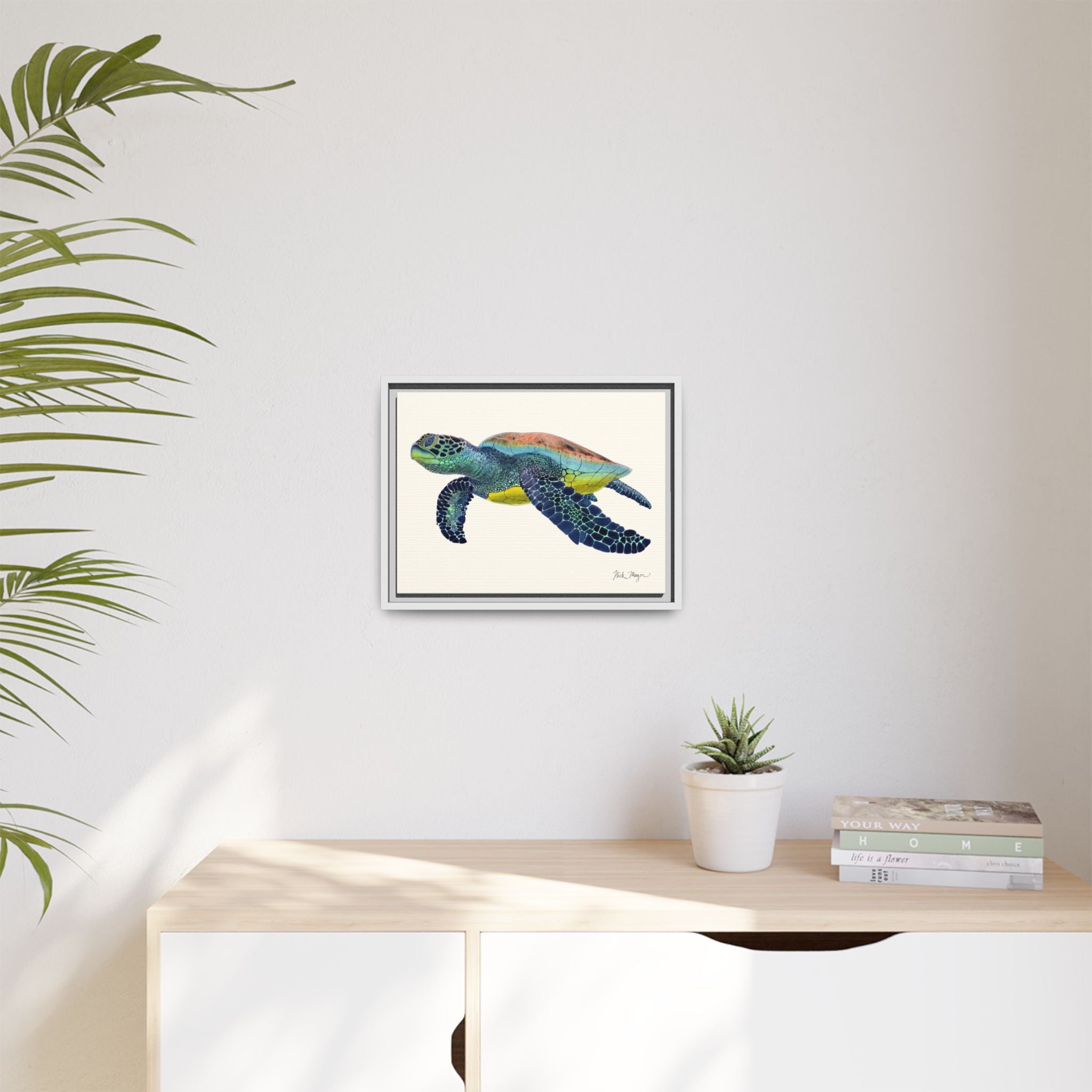 Green Sea Turtle II Framed Canvas Print