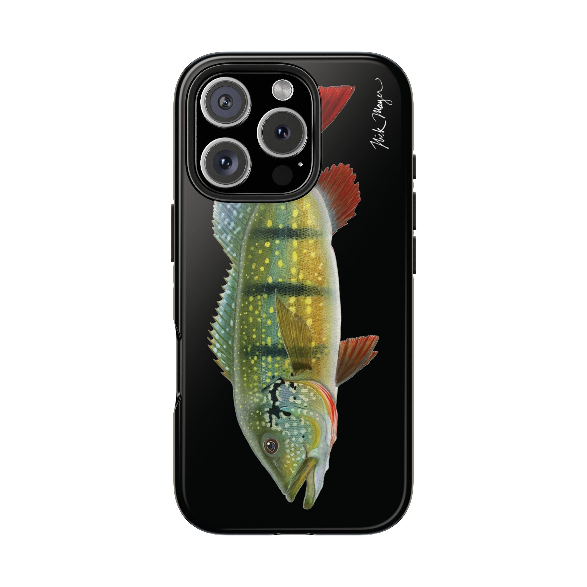Peacock Bass Black iPhone Case