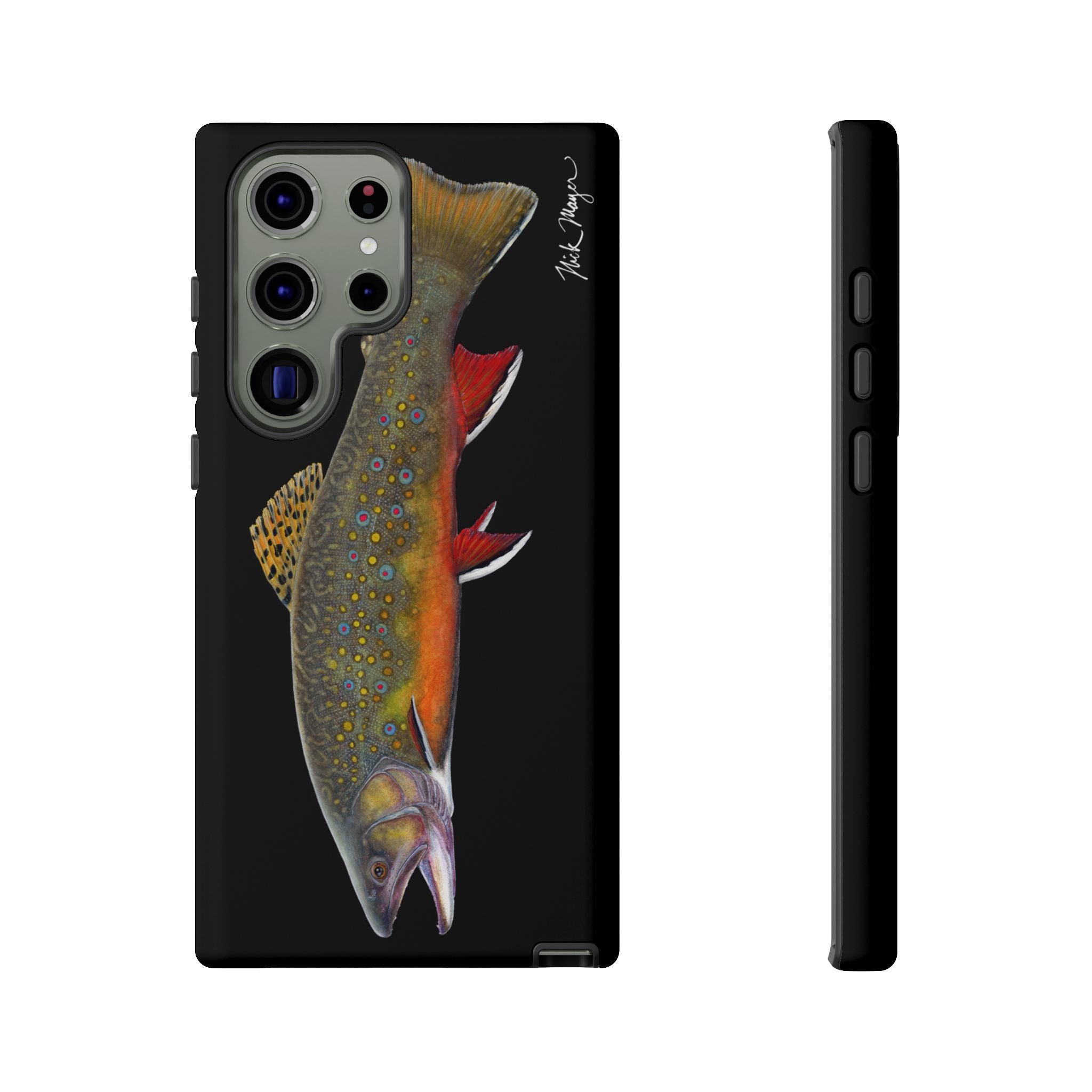 Brook Trout Black Phone Cases (Samsung) Printify