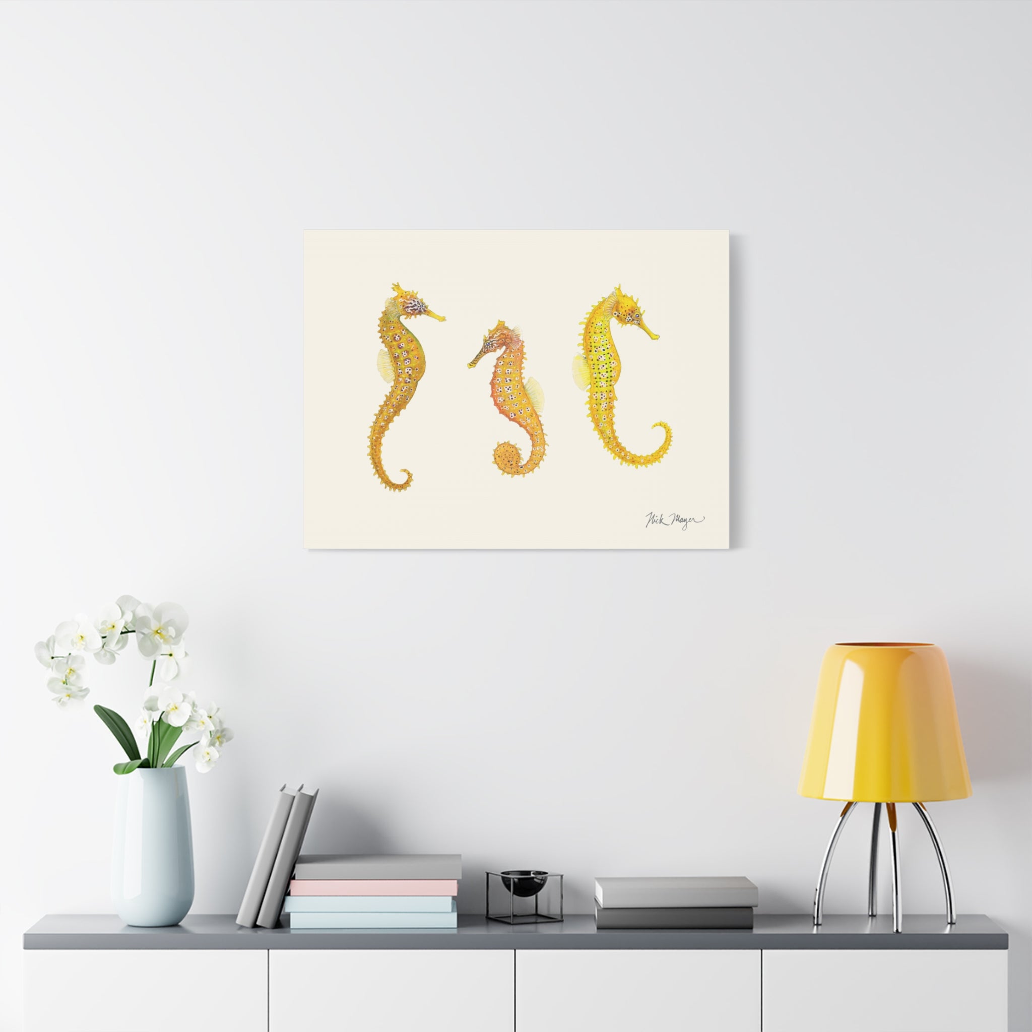 Giant Seahorse Trio Canvas Print