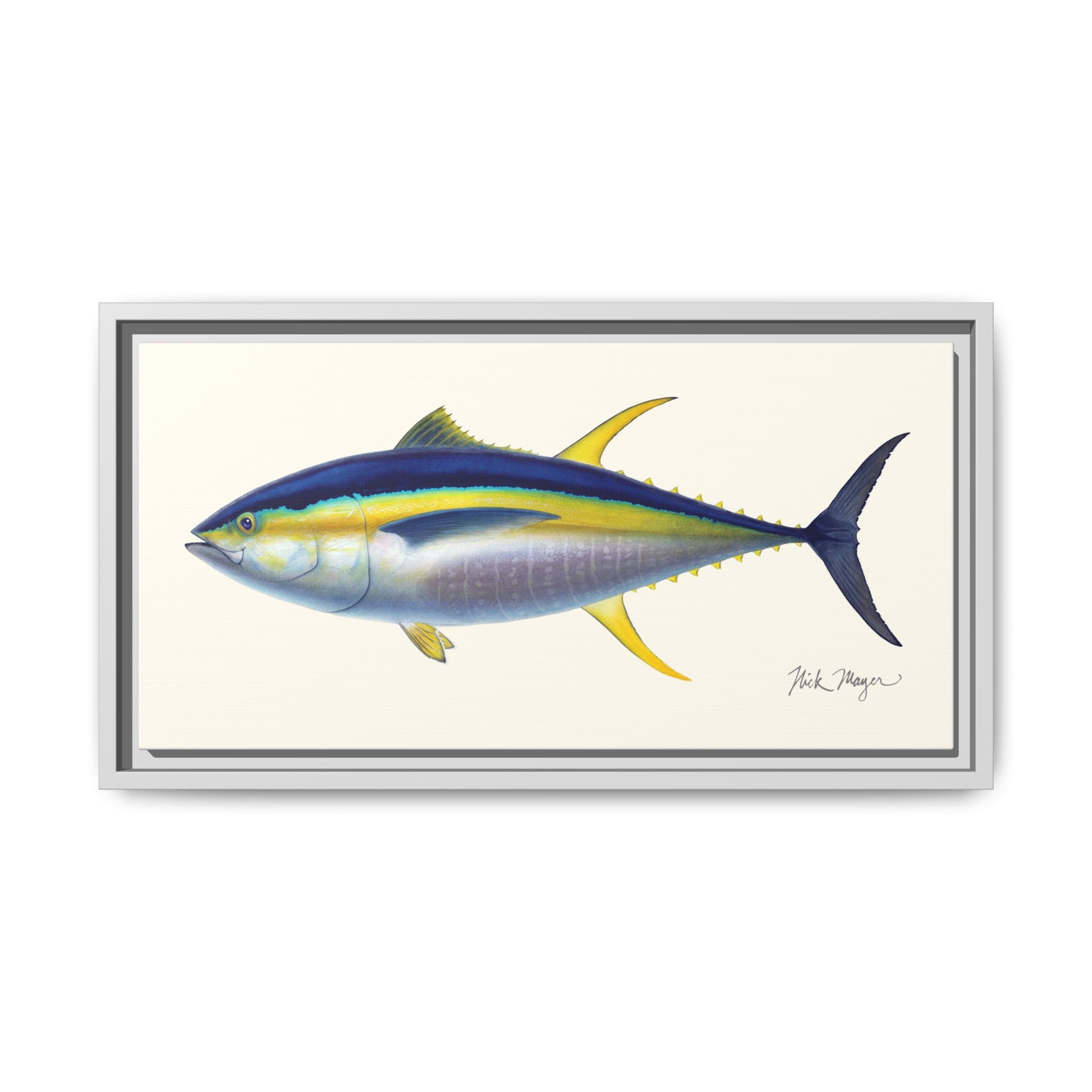 Yellowfin Tuna Framed Canvas Print Printify