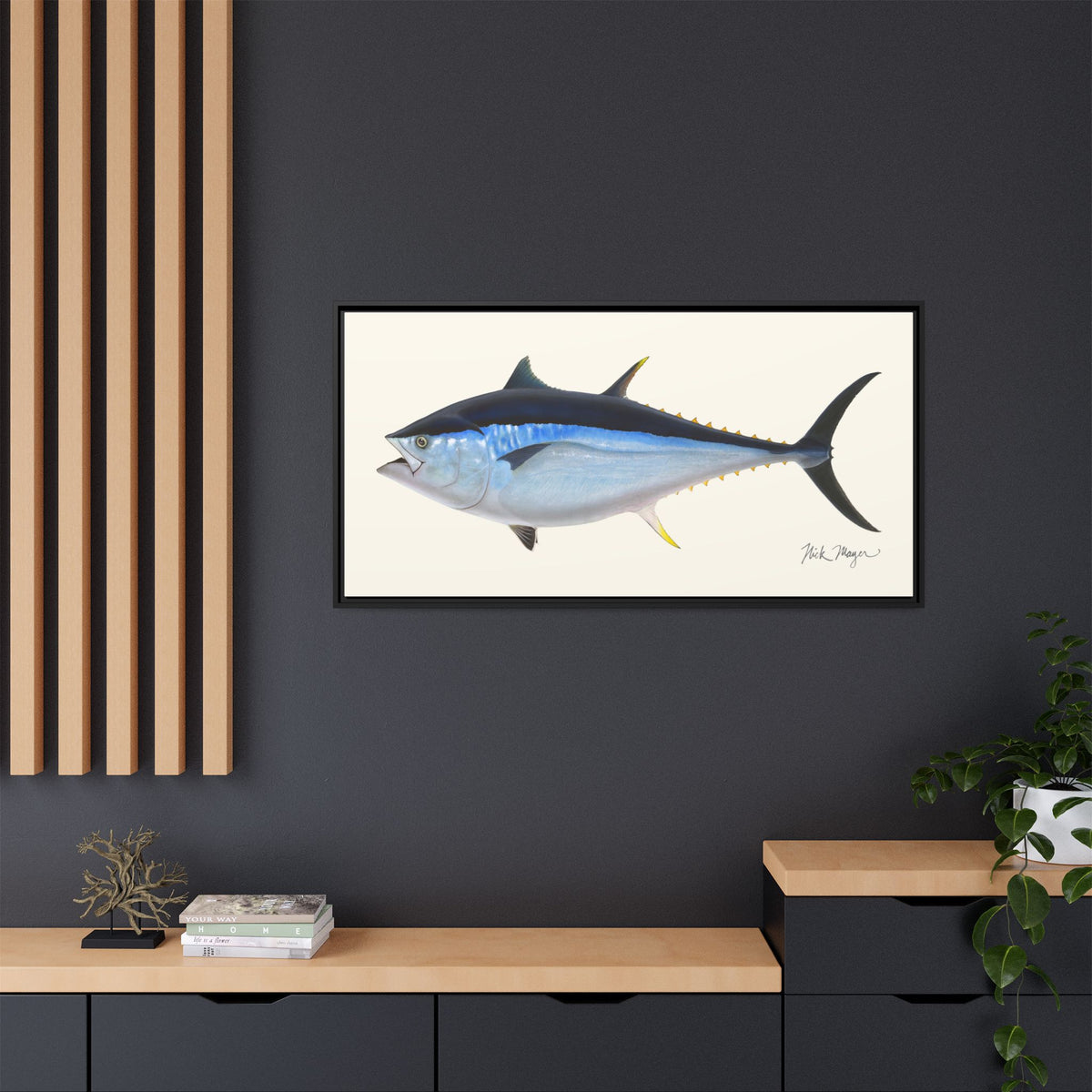 Giant Bluefin Tuna 2 Framed Canvas Print Printify