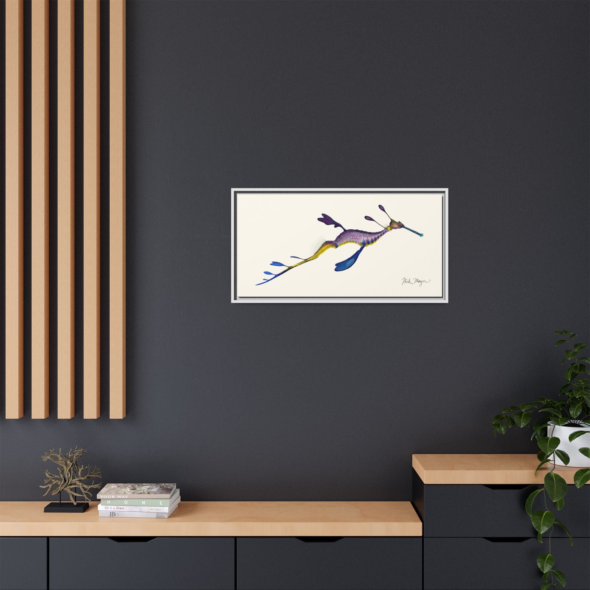 Weedy Sea Dragon Framed Canvas Print Printify