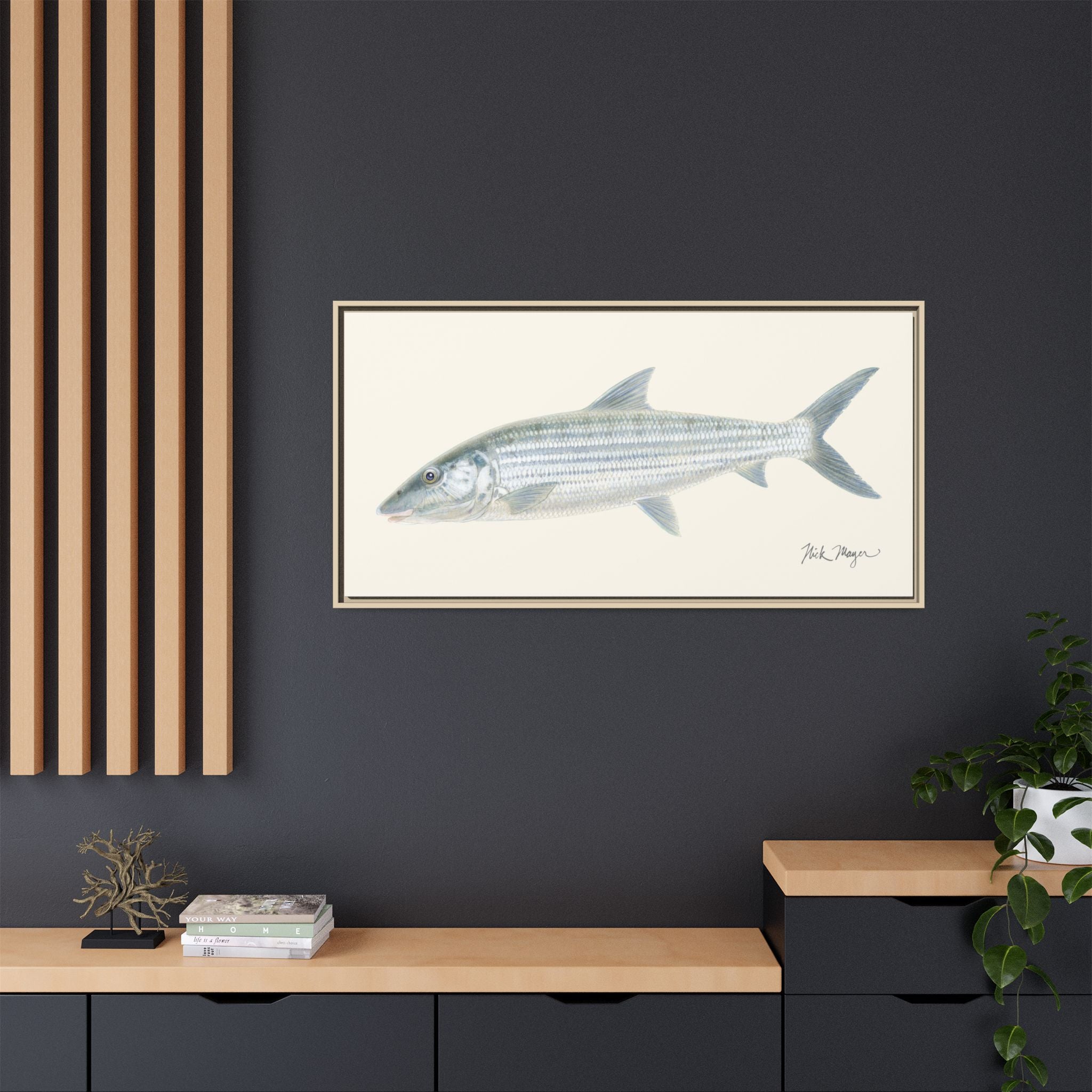 Bonefish Framed Canvas Print Printify