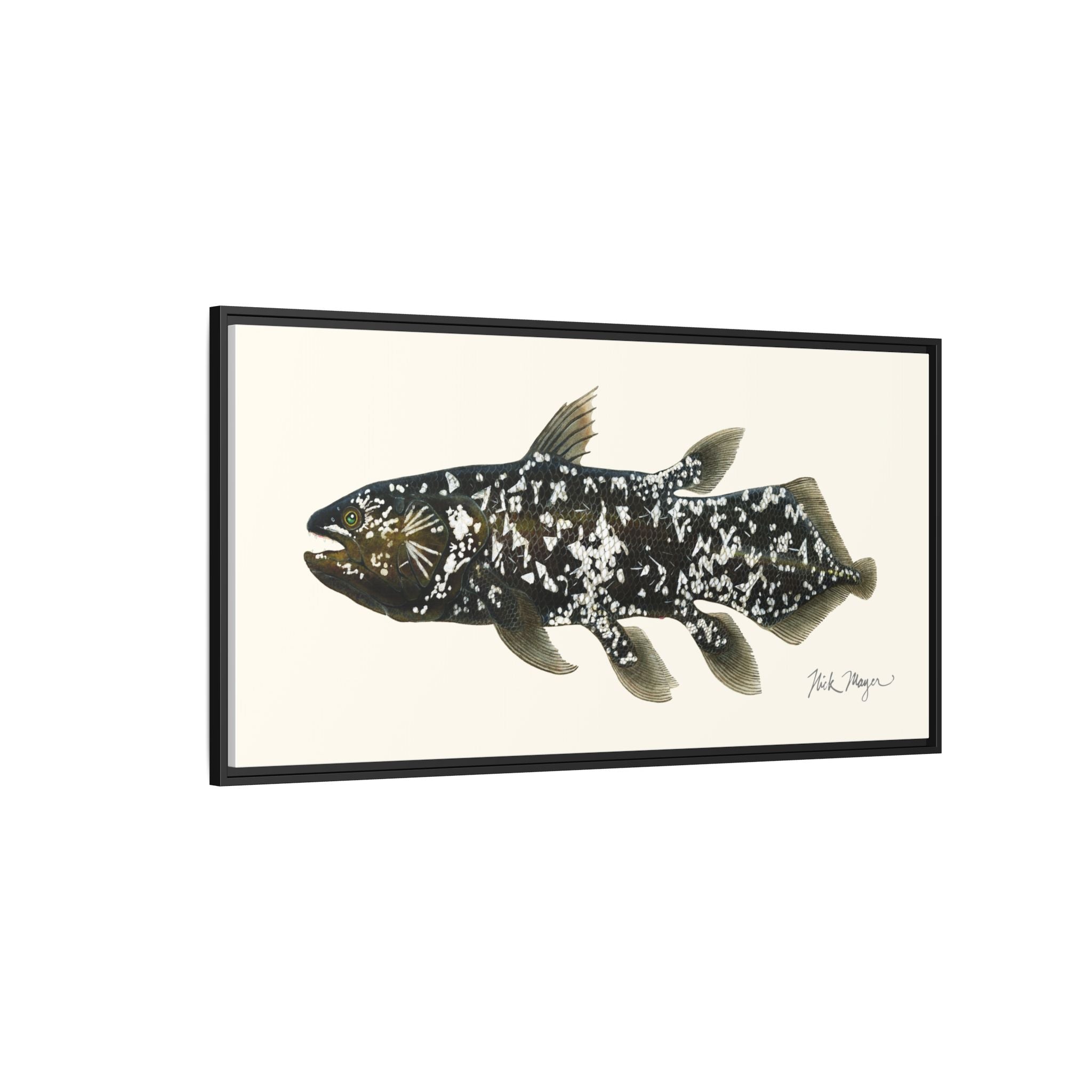 Coelacanth Framed Canvas Print Printify