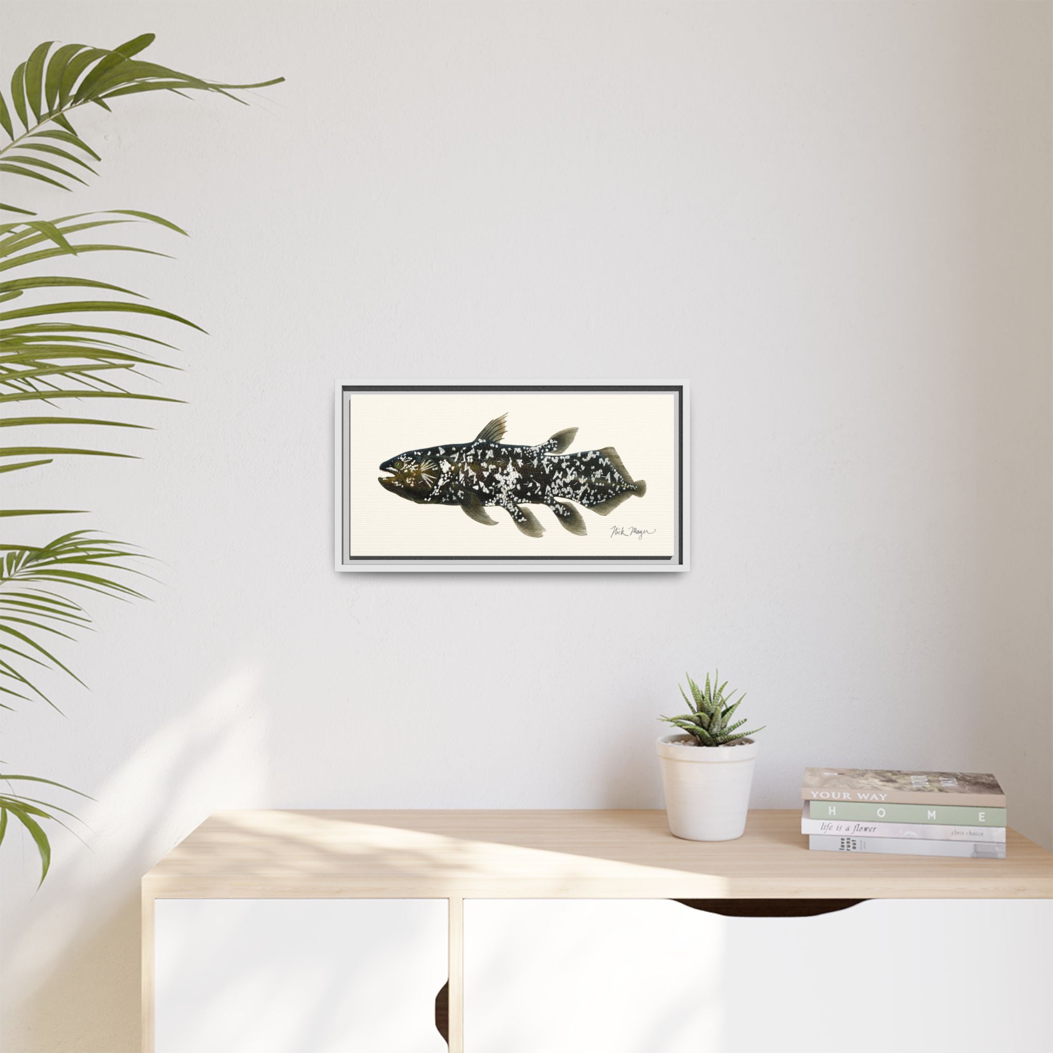 Coelacanth Framed Canvas Print Printify