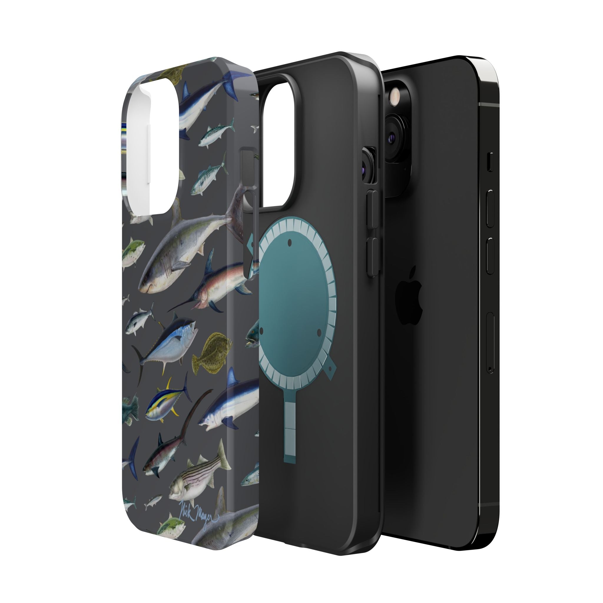 New England Offshore Fish Grey MagSafe iPhone Case