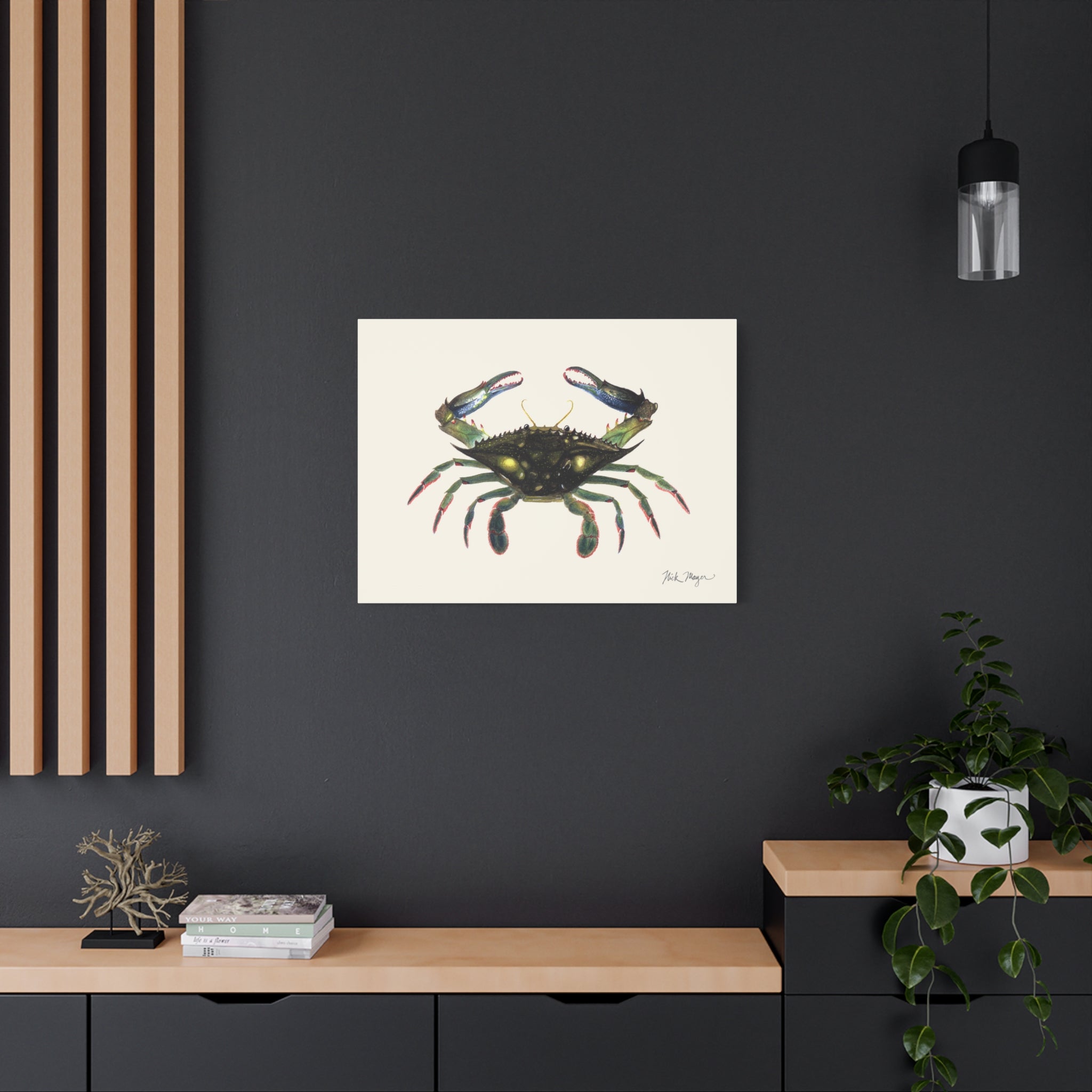 Blue Crab Claws In Canvas Print