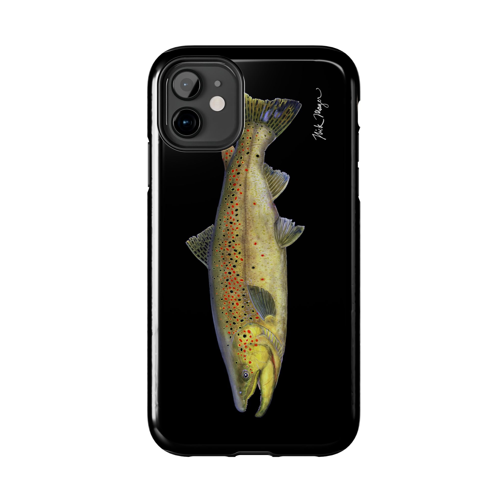 Brown Trout Black Phone Case (iPhone)
