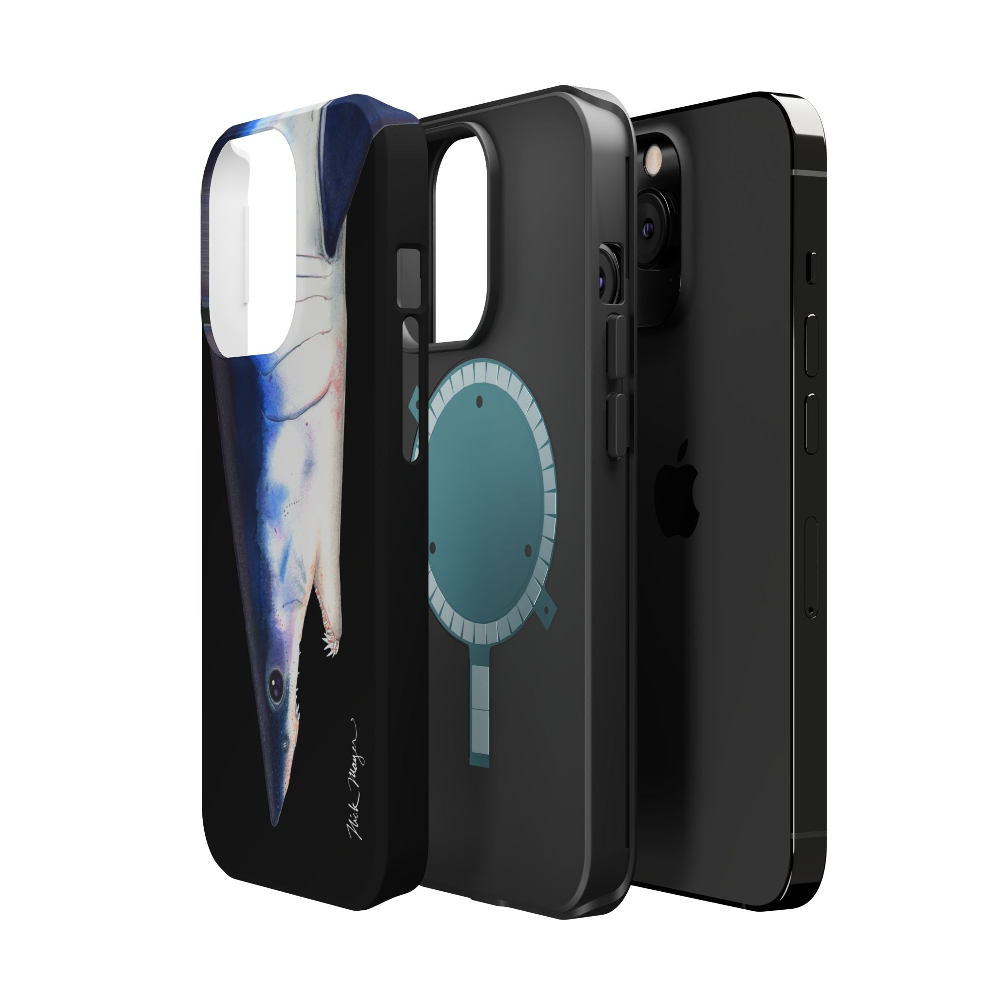 Mako Shark Face MagSafe Black iPhone Case