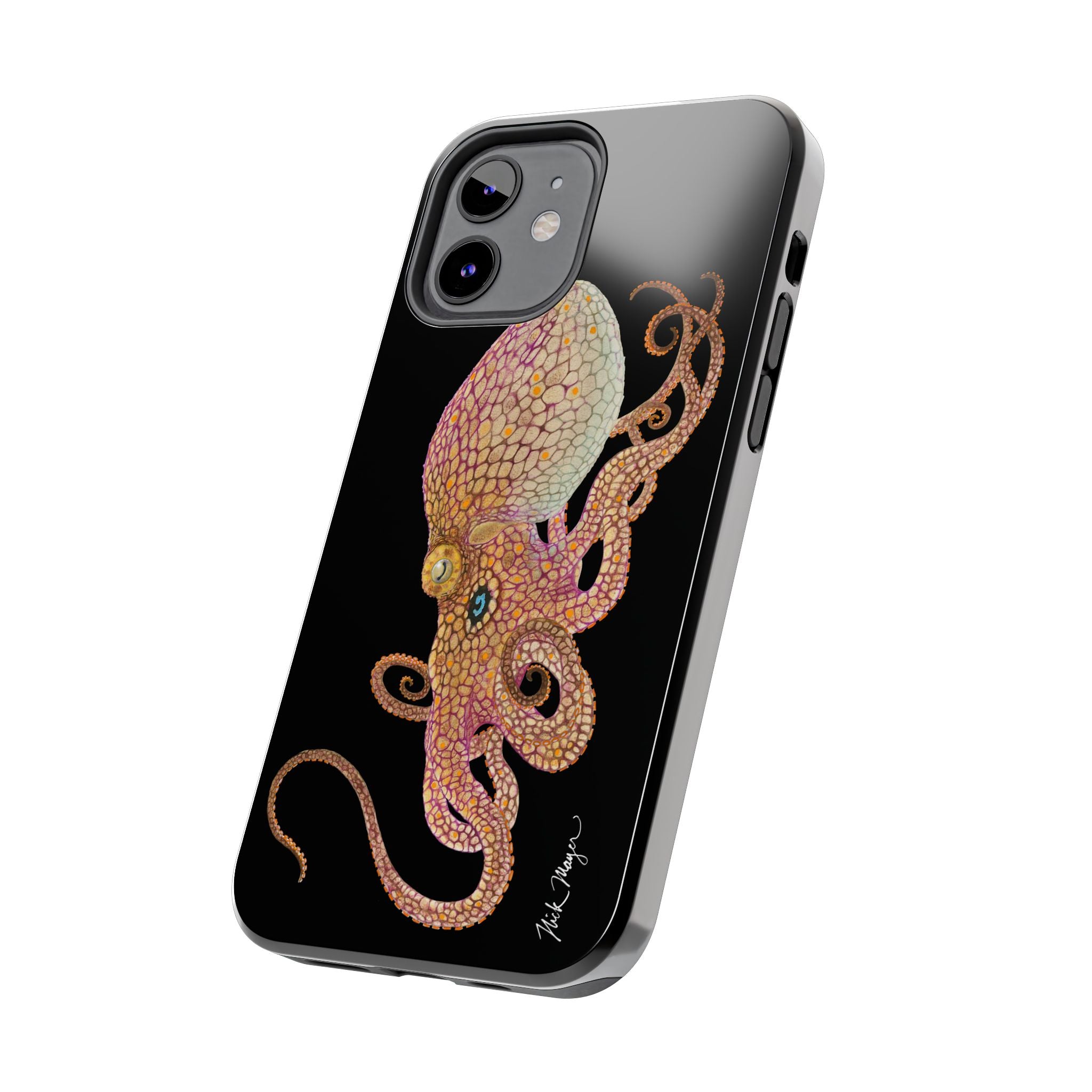 Two Spot Octopus Black Phone Case (iPhone)