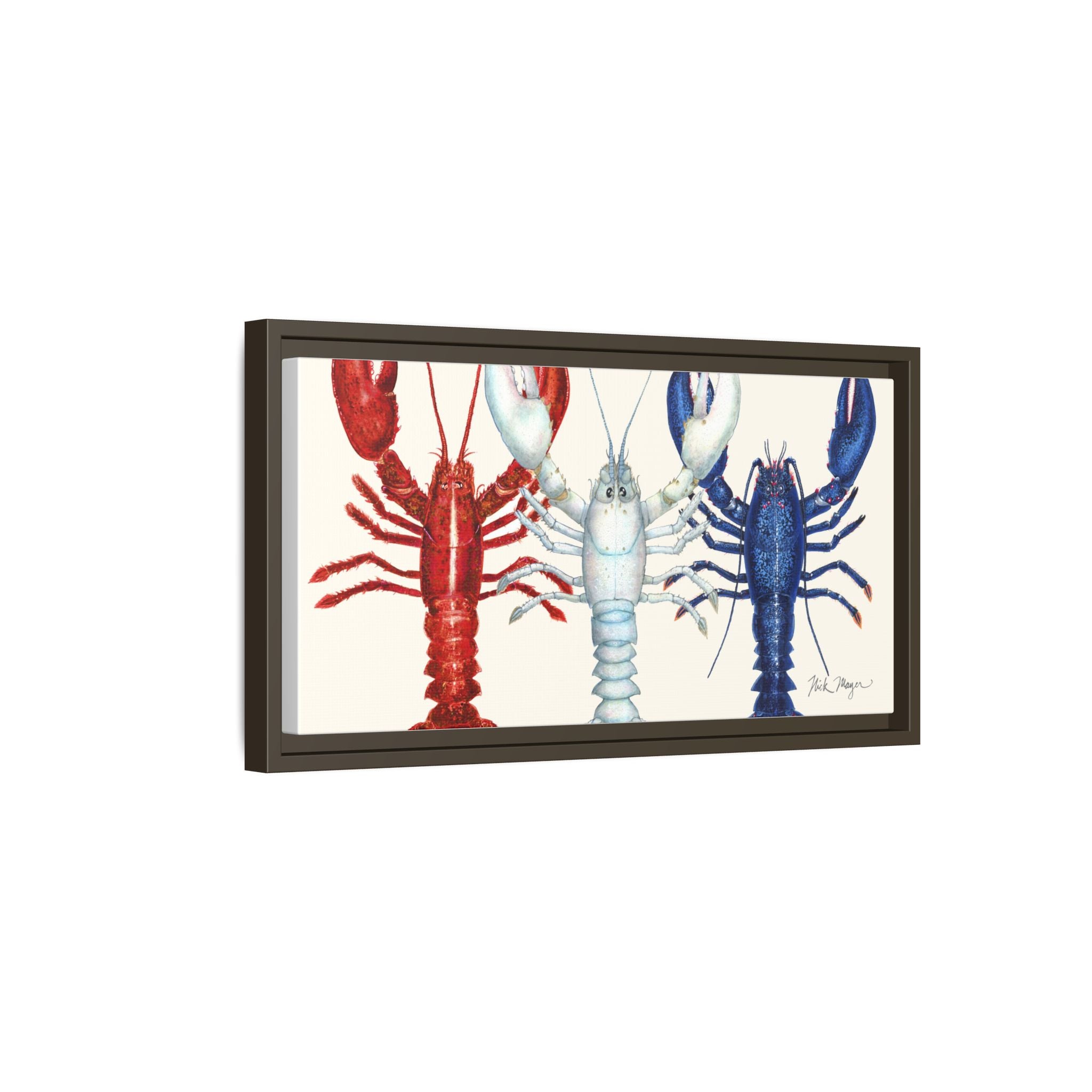 American Lobsters Trio Framed Canvas Print Printify