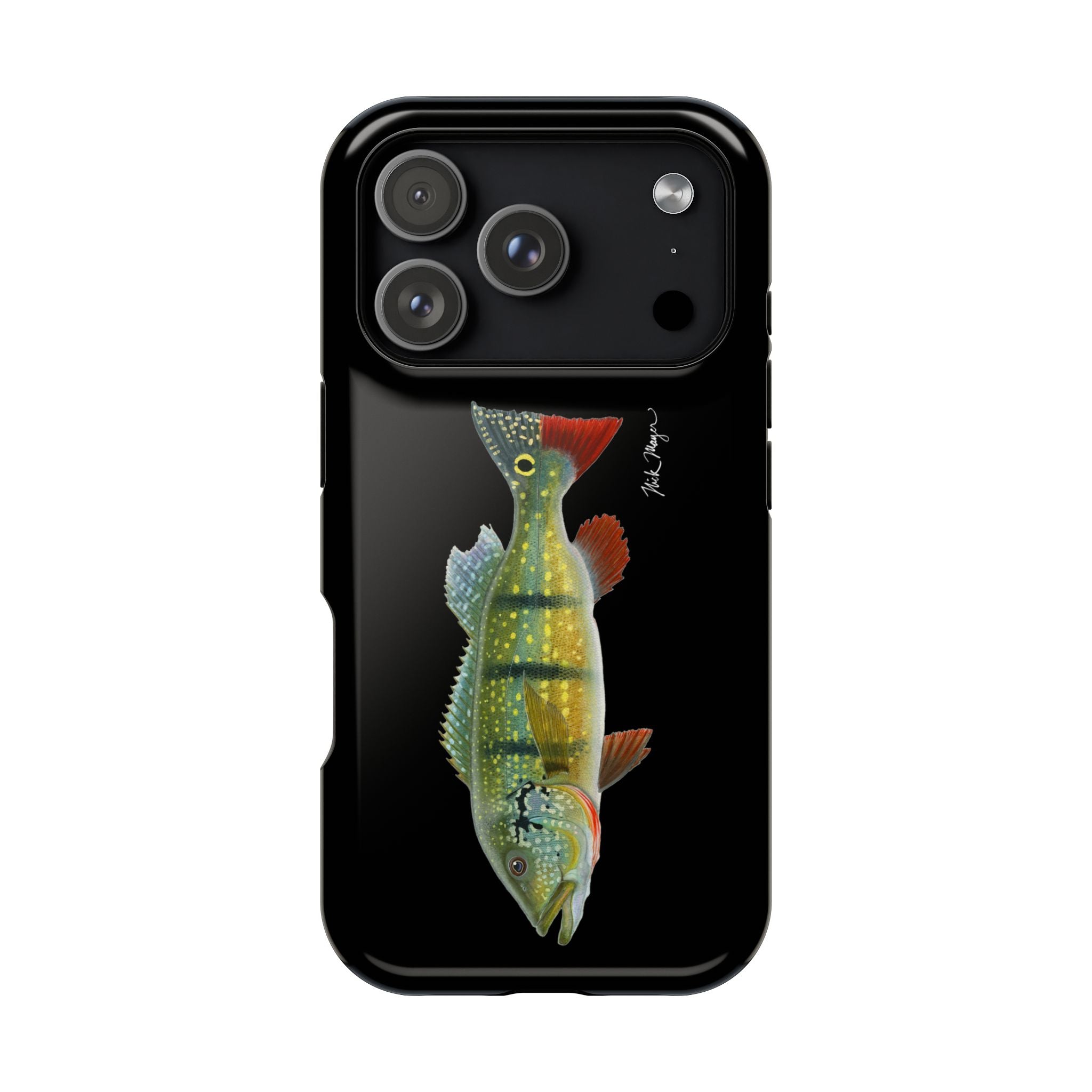Peacock Bass MagSafe Black iPhone Case