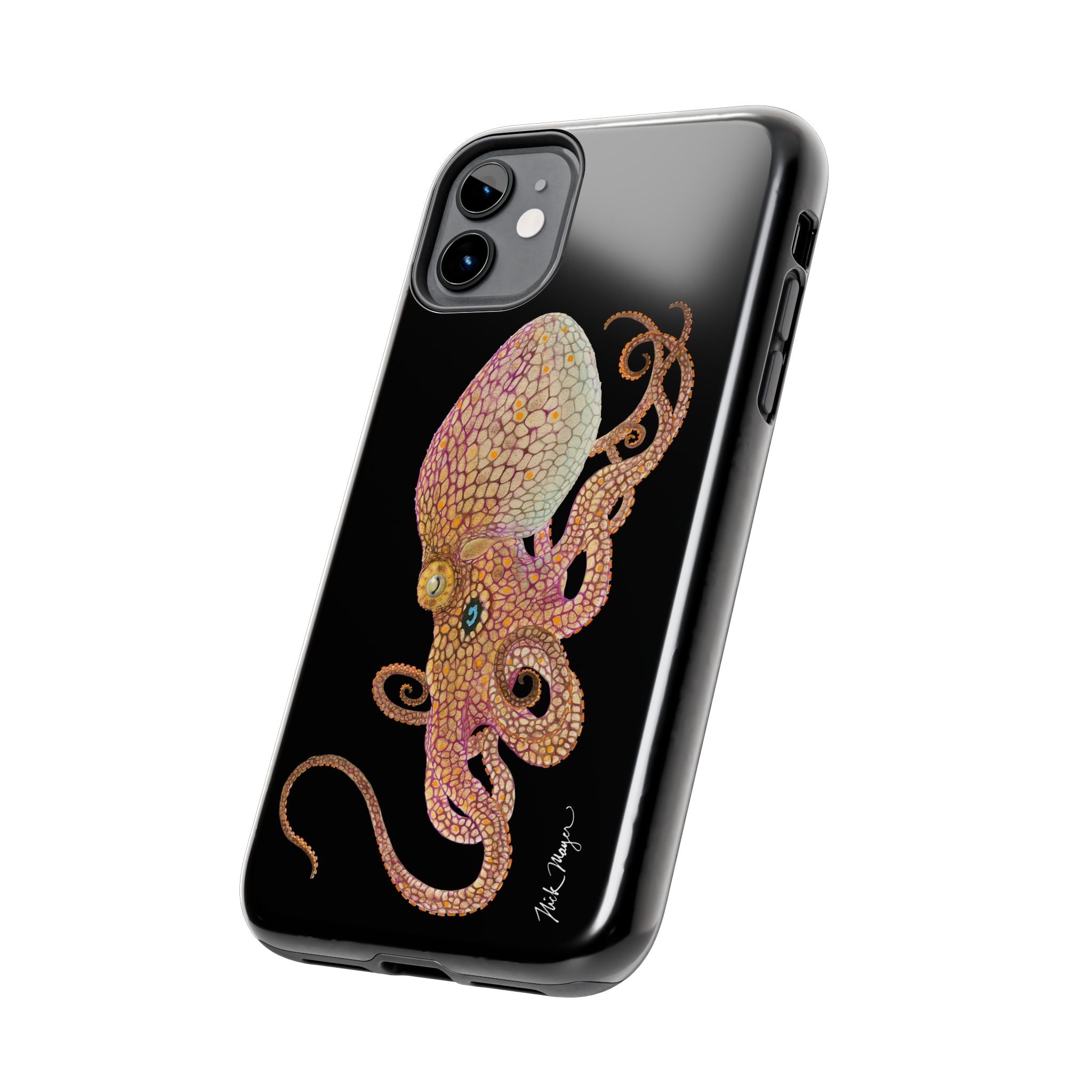 Two Spot Octopus Black Phone Case (iPhone)