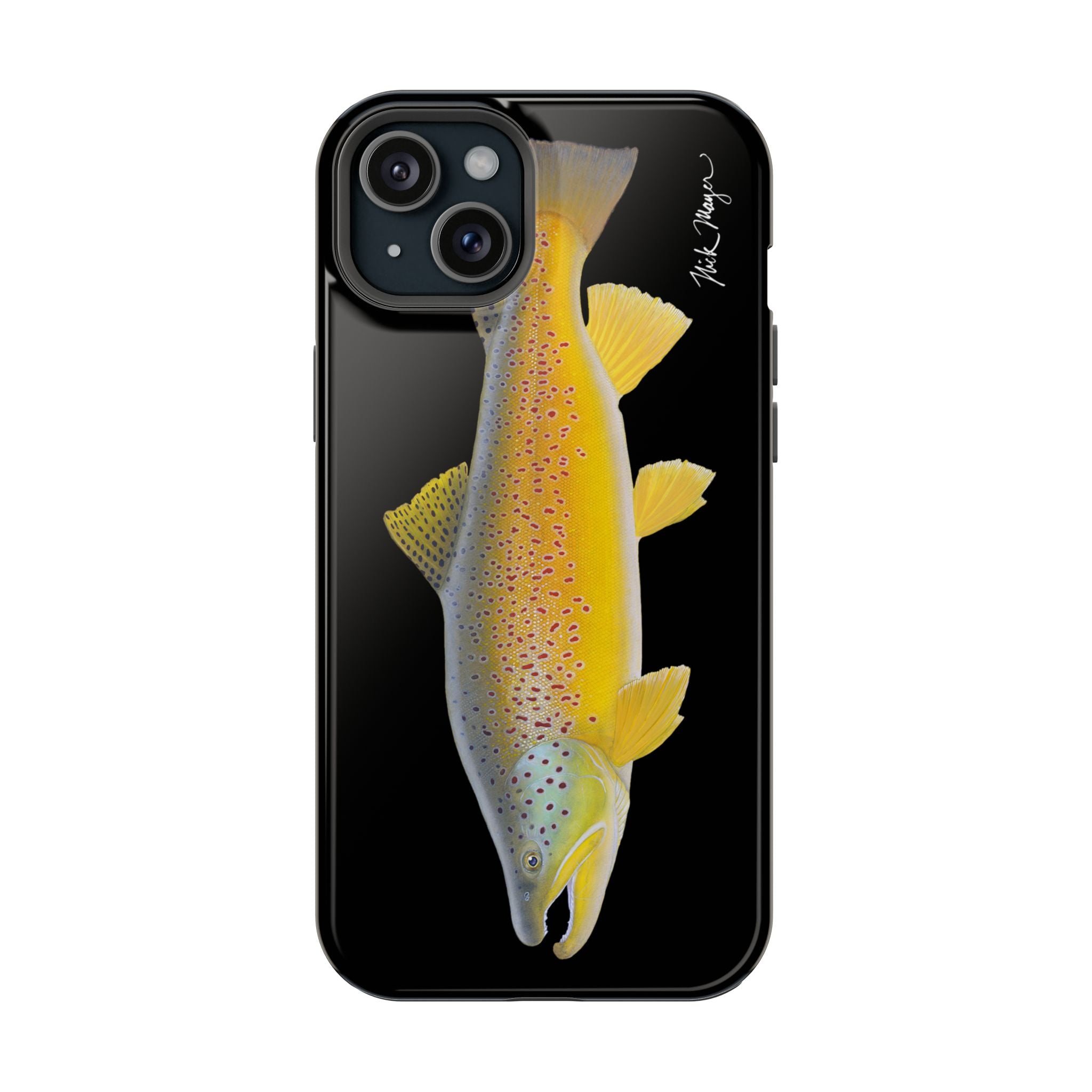 Brown Trout 3 Black MagSafe iPhone Case