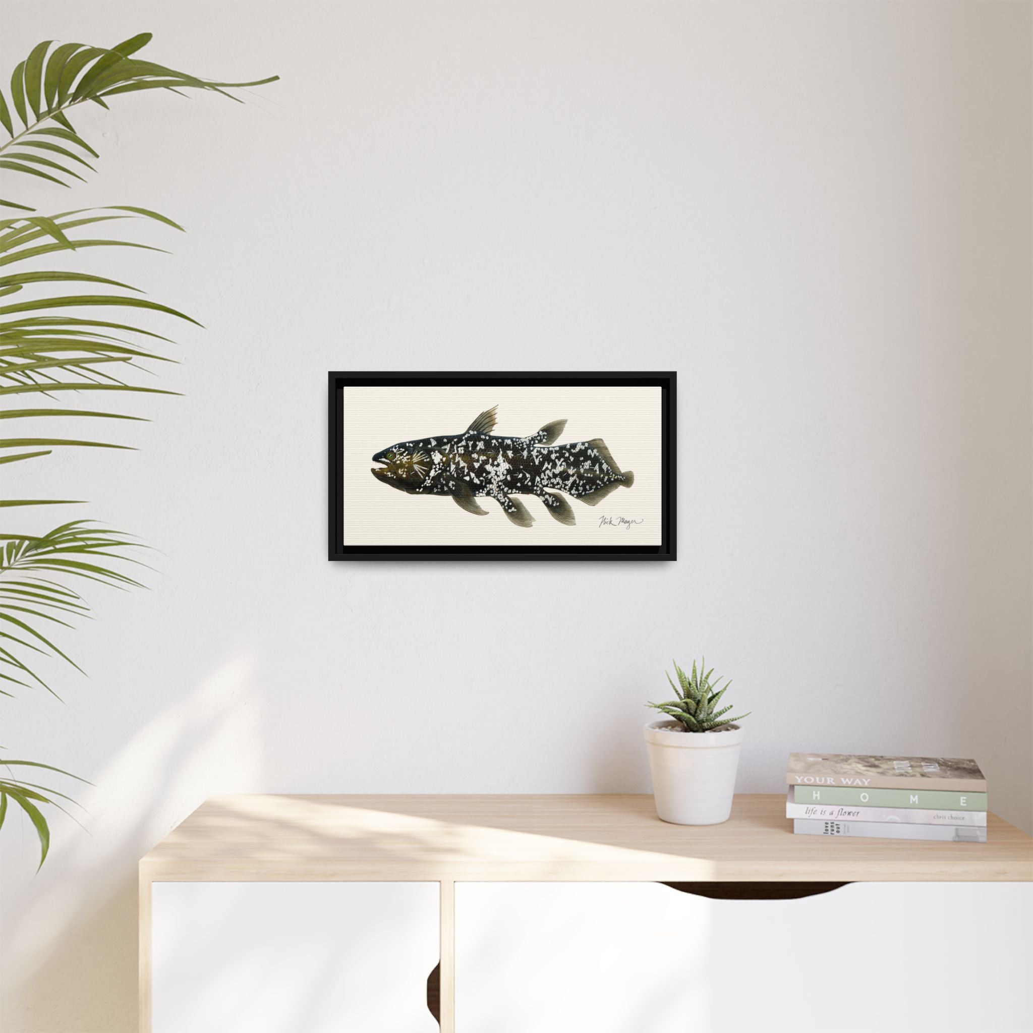 Coelacanth Framed Canvas Print Printify