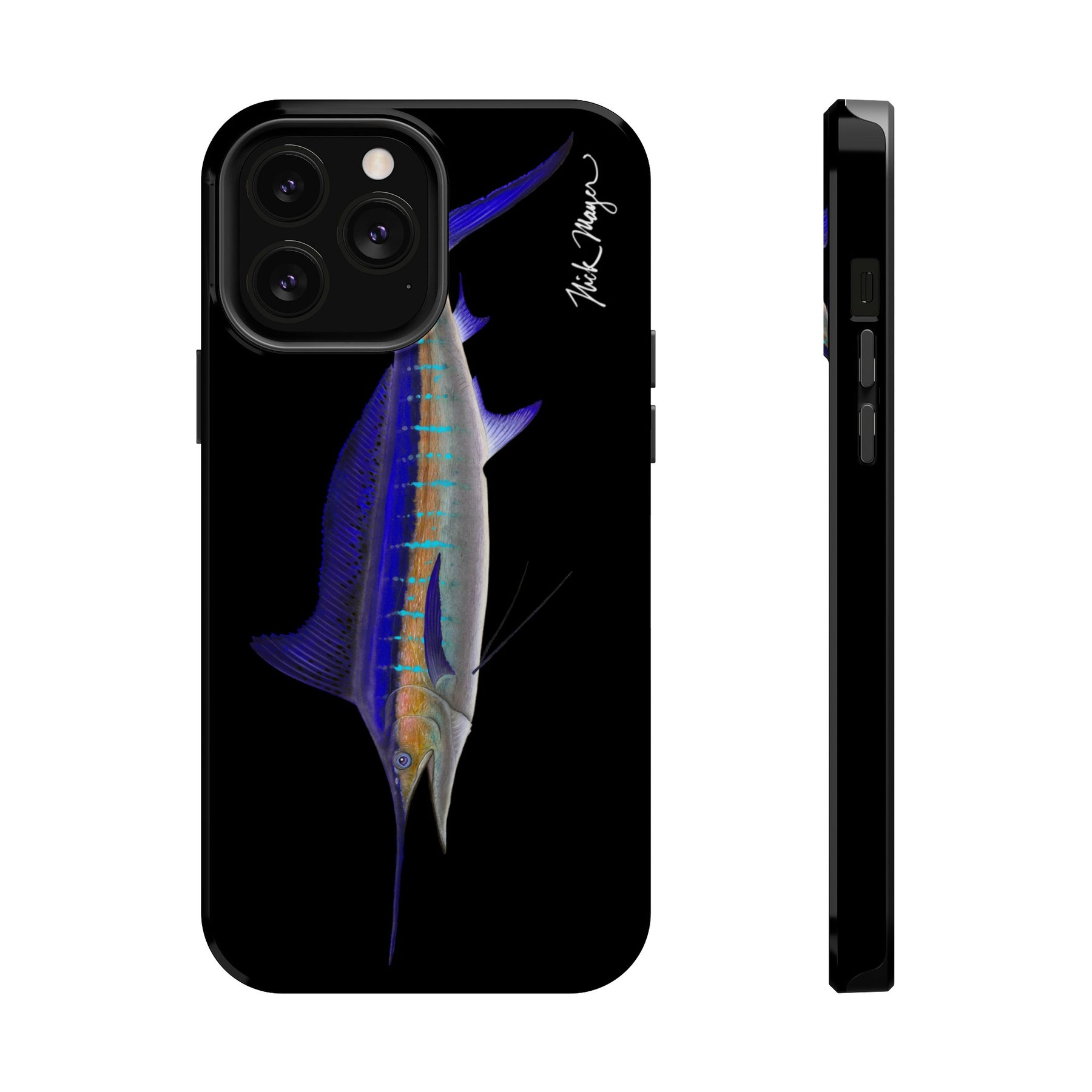 Striped Marlin MagSafe Black iPhone Case