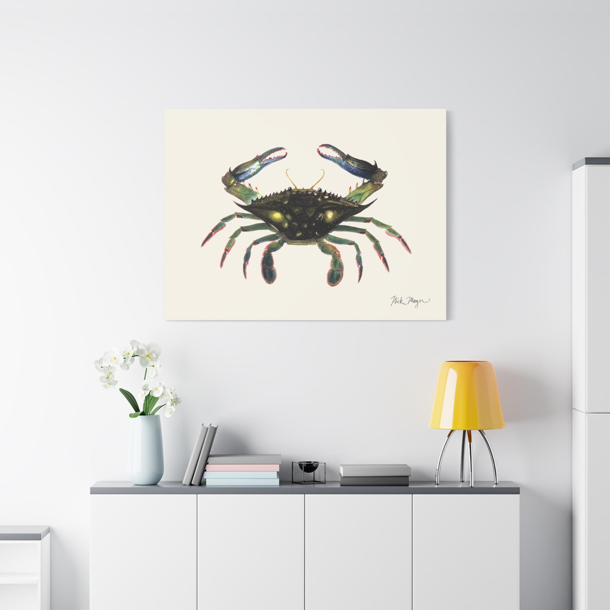 Blue Crab Claws In Canvas Print