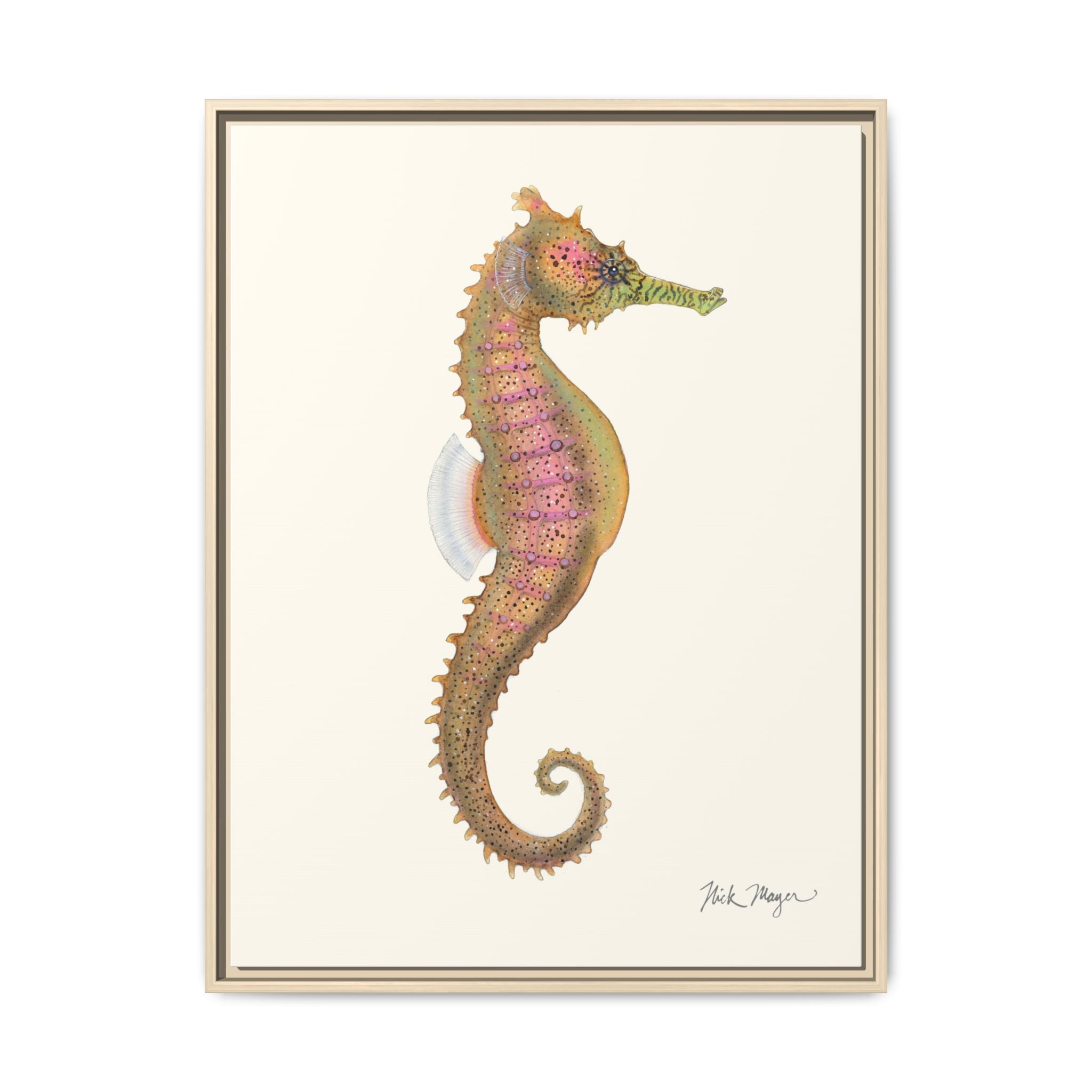 Estuary Seahorse Framed Canvas Print Printify