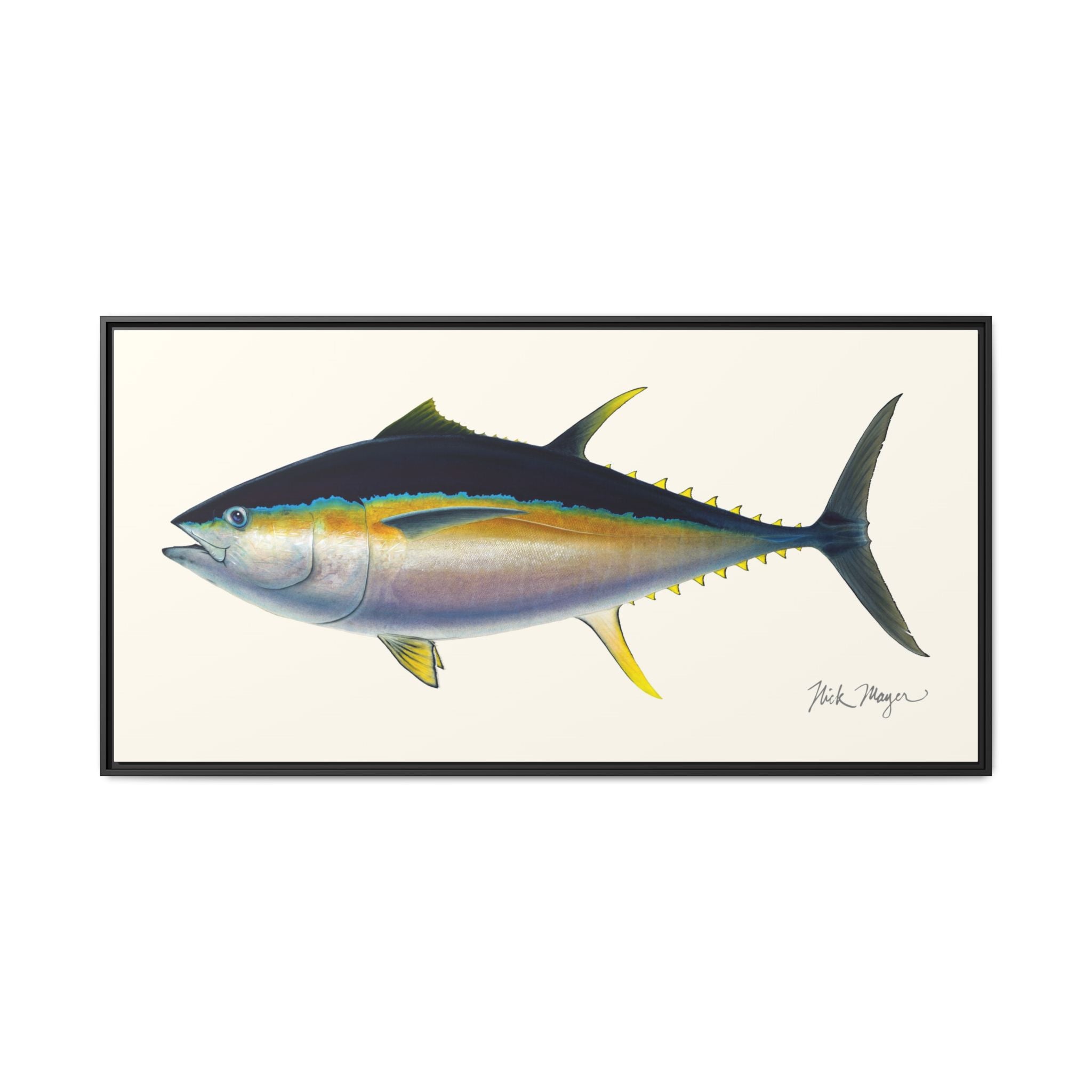Bigeye Tuna Framed Canvas Print Printify