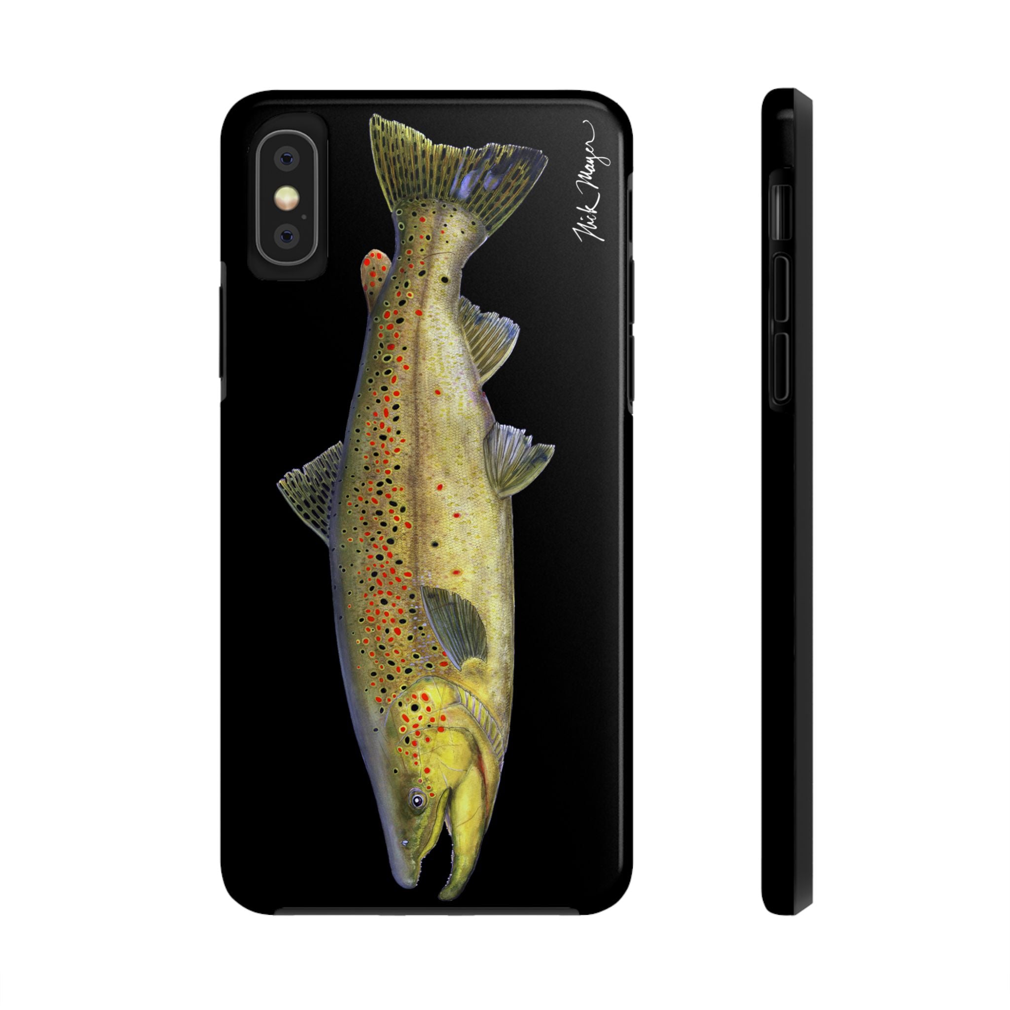 Brown Trout Black Phone Case (iPhone)