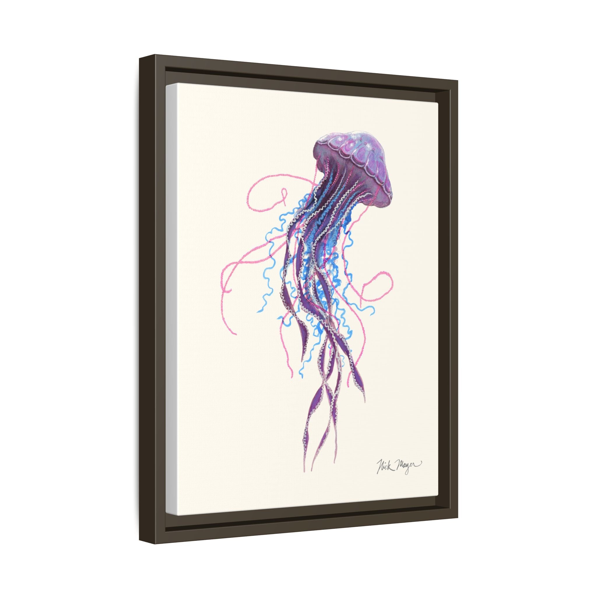 Purple Jellyfish II Framed Canvas Print Printify