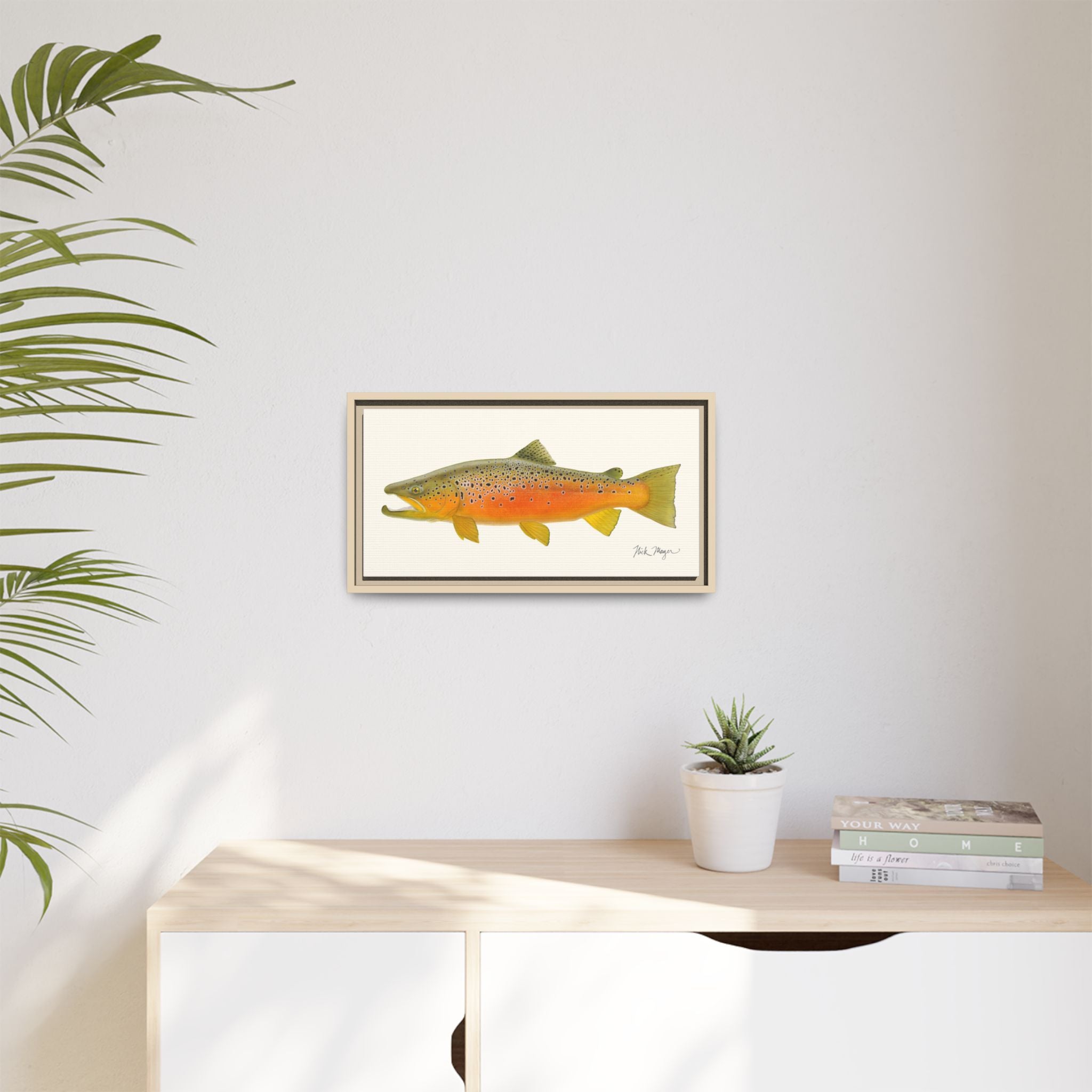 Brown Trout II Framed Canvas Print Printify