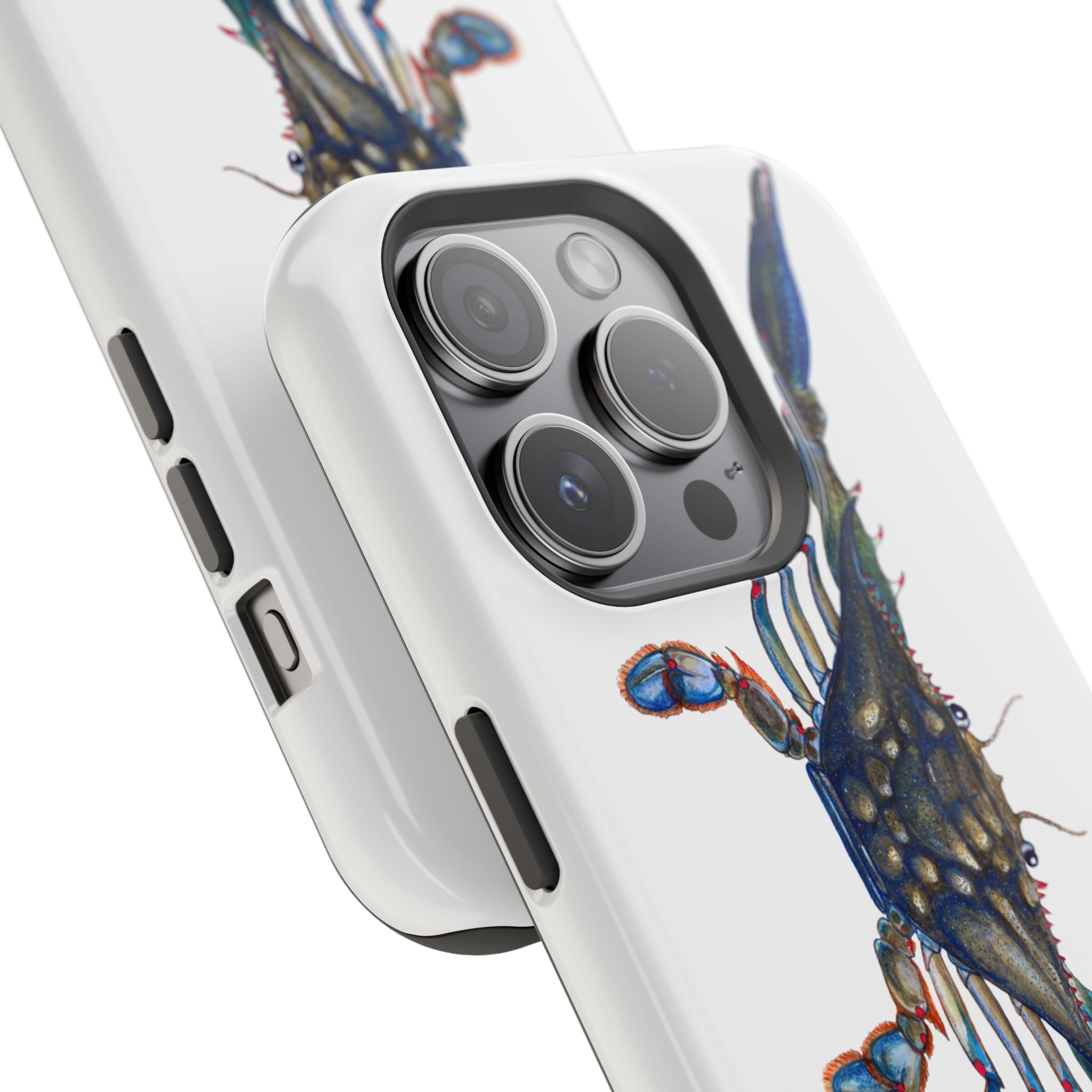 Blue Crab MagSafe White iPhone Case