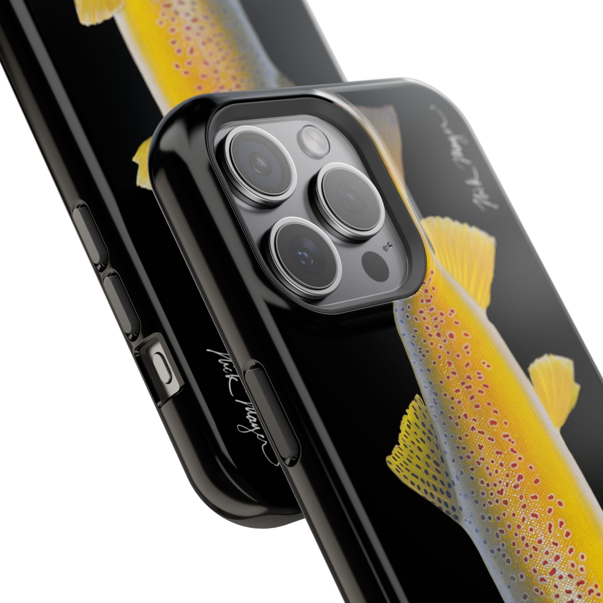 Brown Trout 3 Black MagSafe iPhone Case