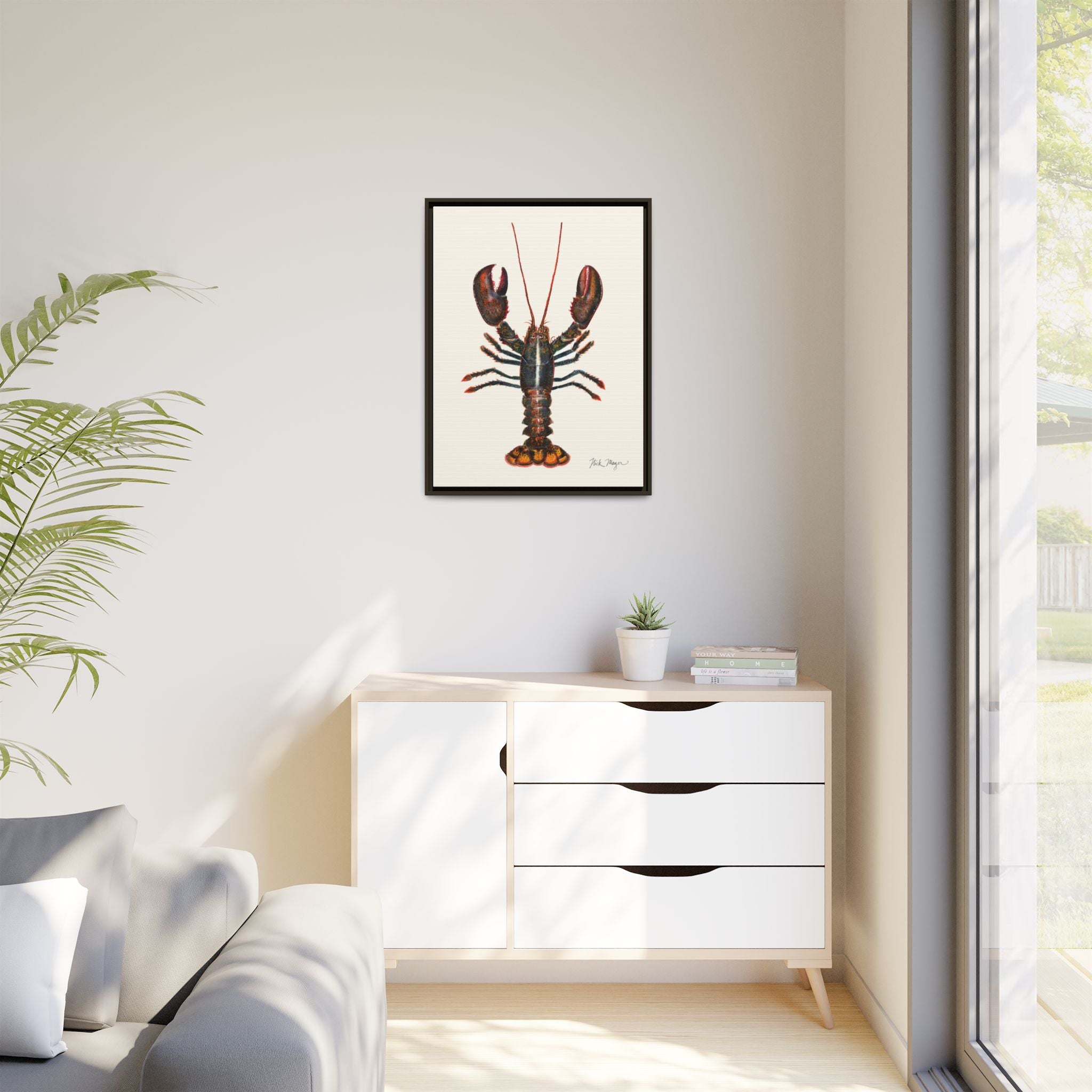 Northern Lobster Framed Canvas Print Printify