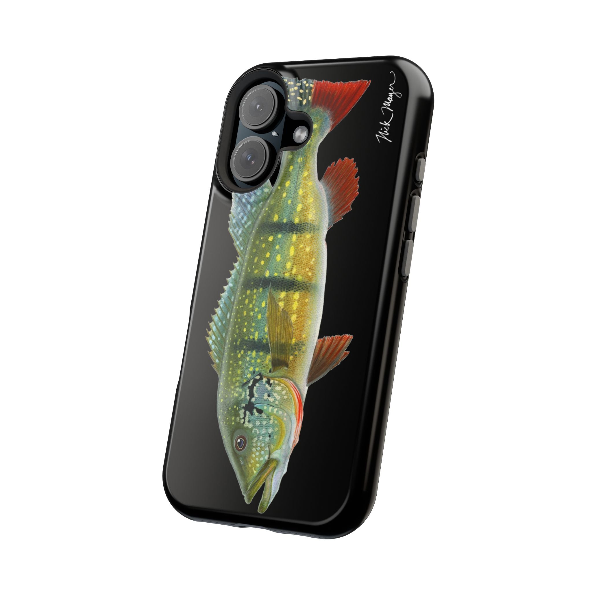 Peacock Bass MagSafe Black iPhone Case