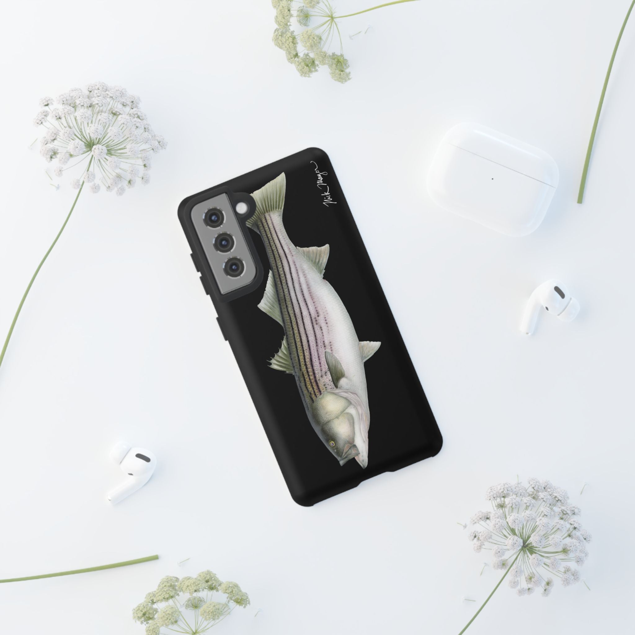 30 lb Striper Black Phone Case (Samsung) Printify