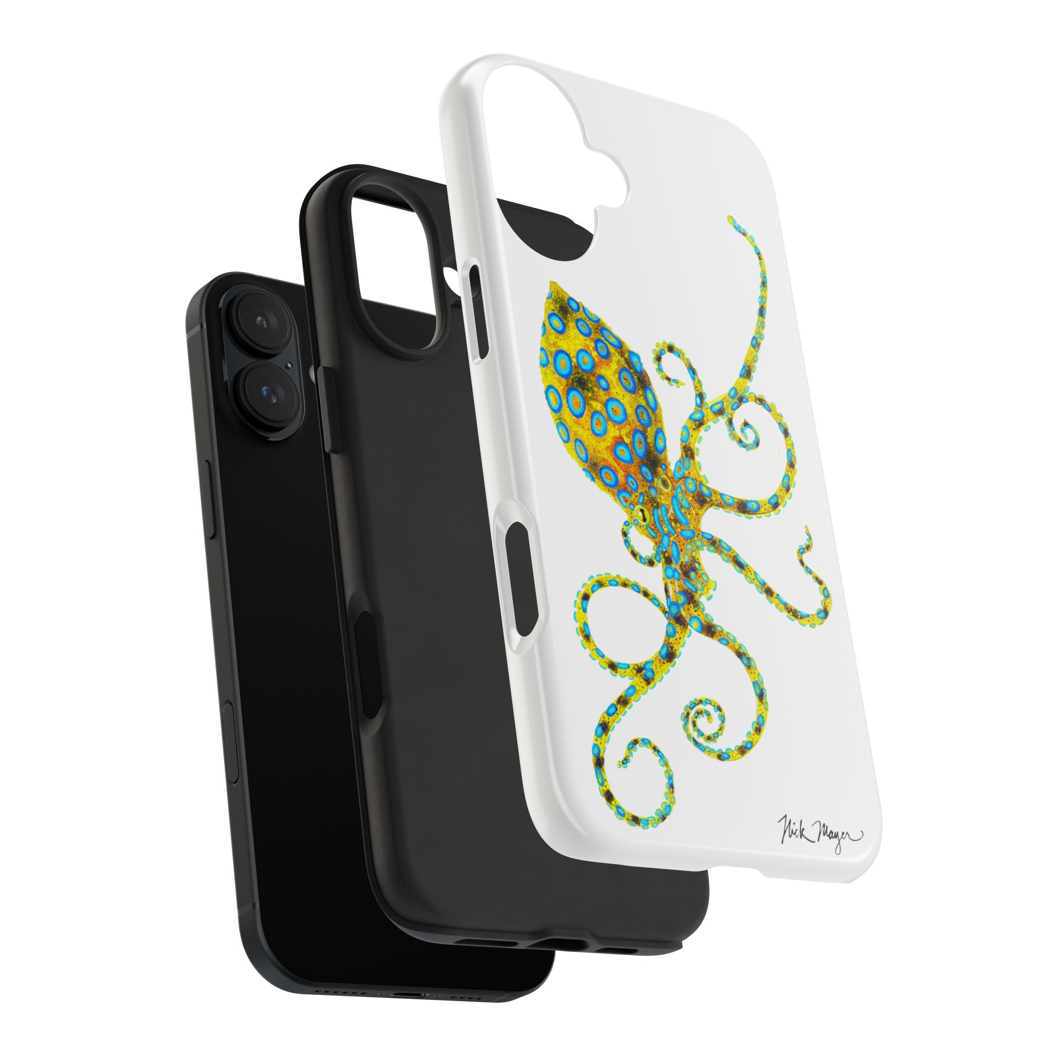 Blue Ringed Octopus White Phone Case (iPhone)