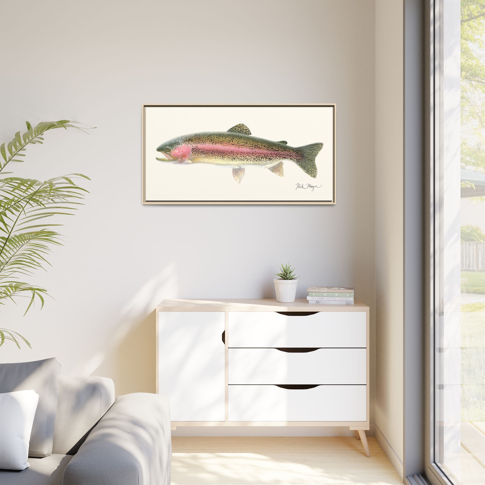 Rainbow Trout Framed Canvas Print Printify
