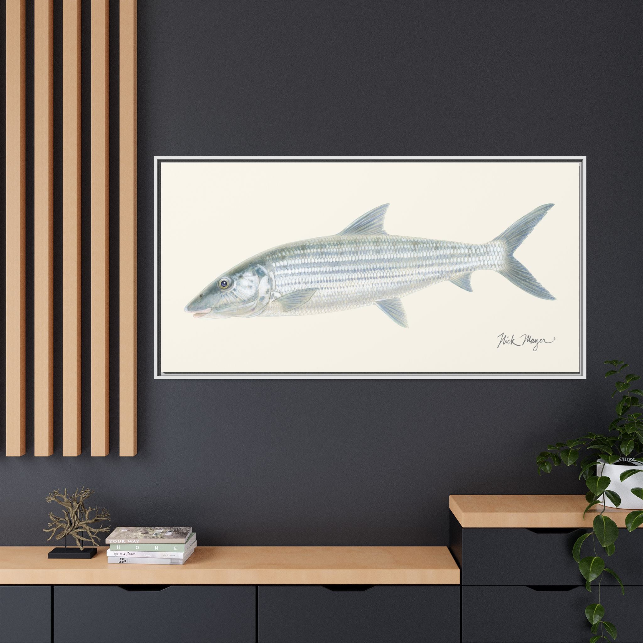 Bonefish Framed Canvas Print Printify
