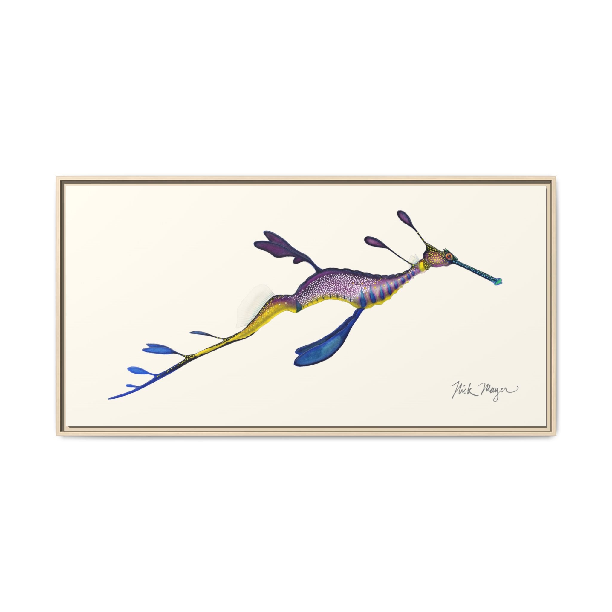 Weedy Sea Dragon Framed Canvas Print Printify