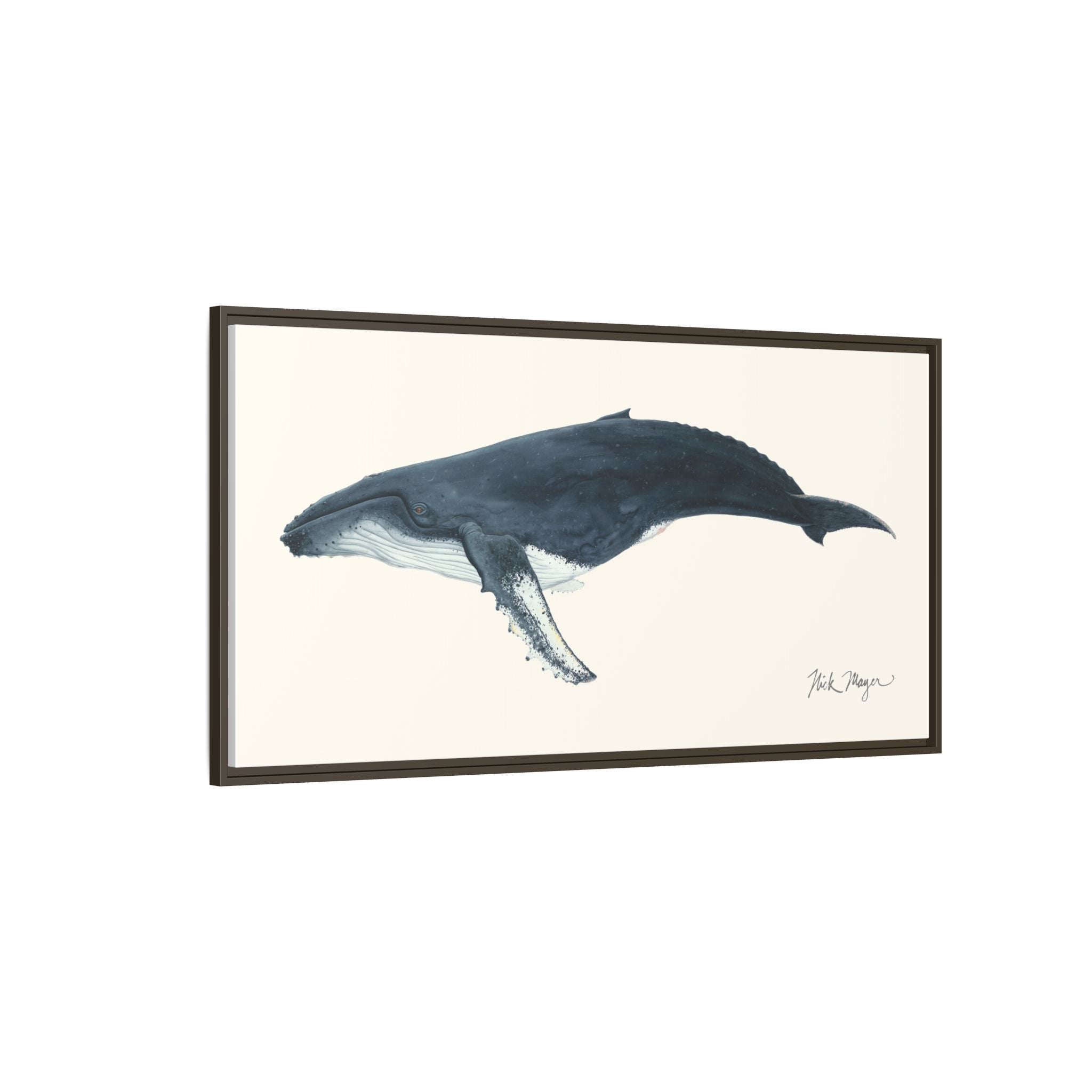Humpback Whale Framed Canvas Print Printify