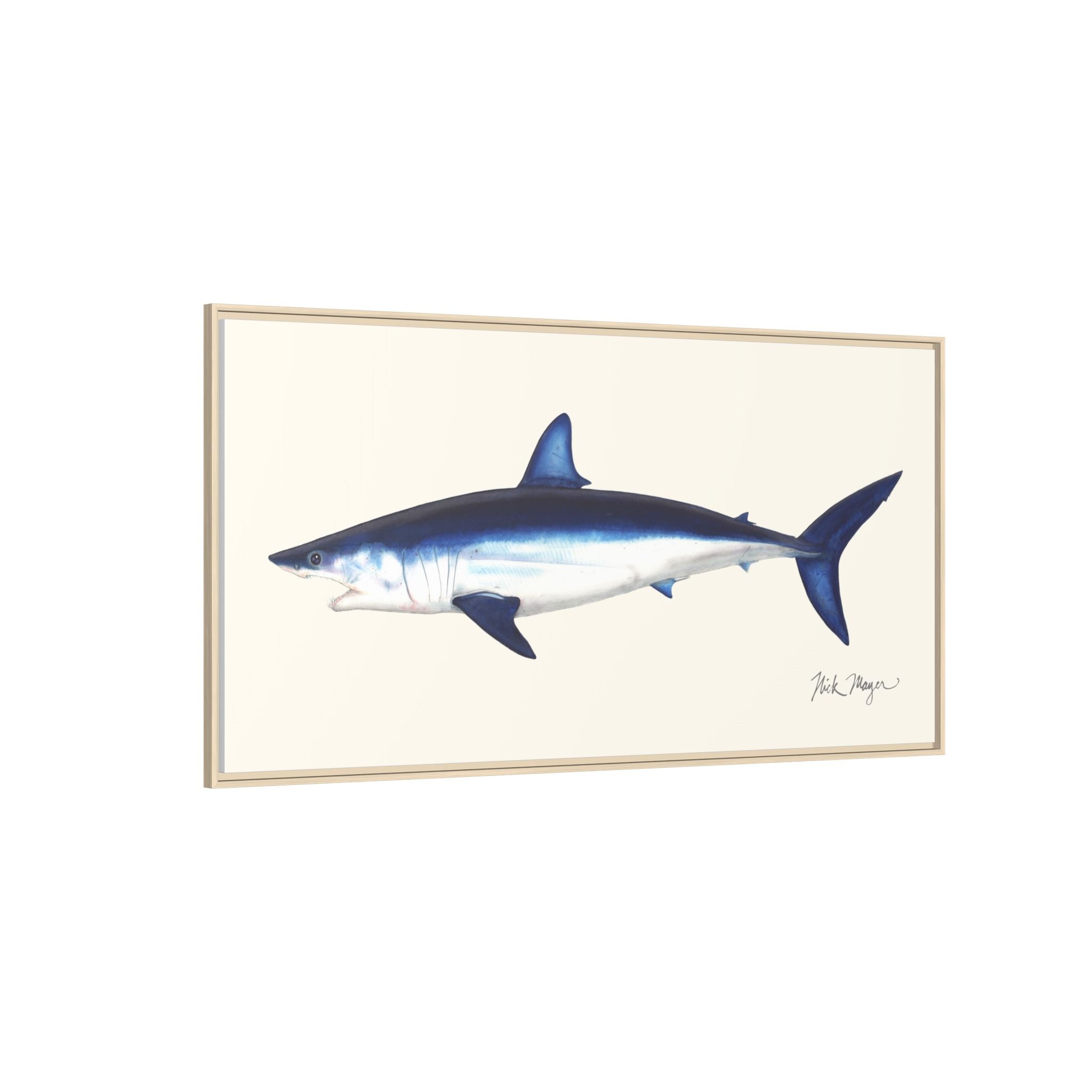 Mako Shark Framed Canvas Print Printify