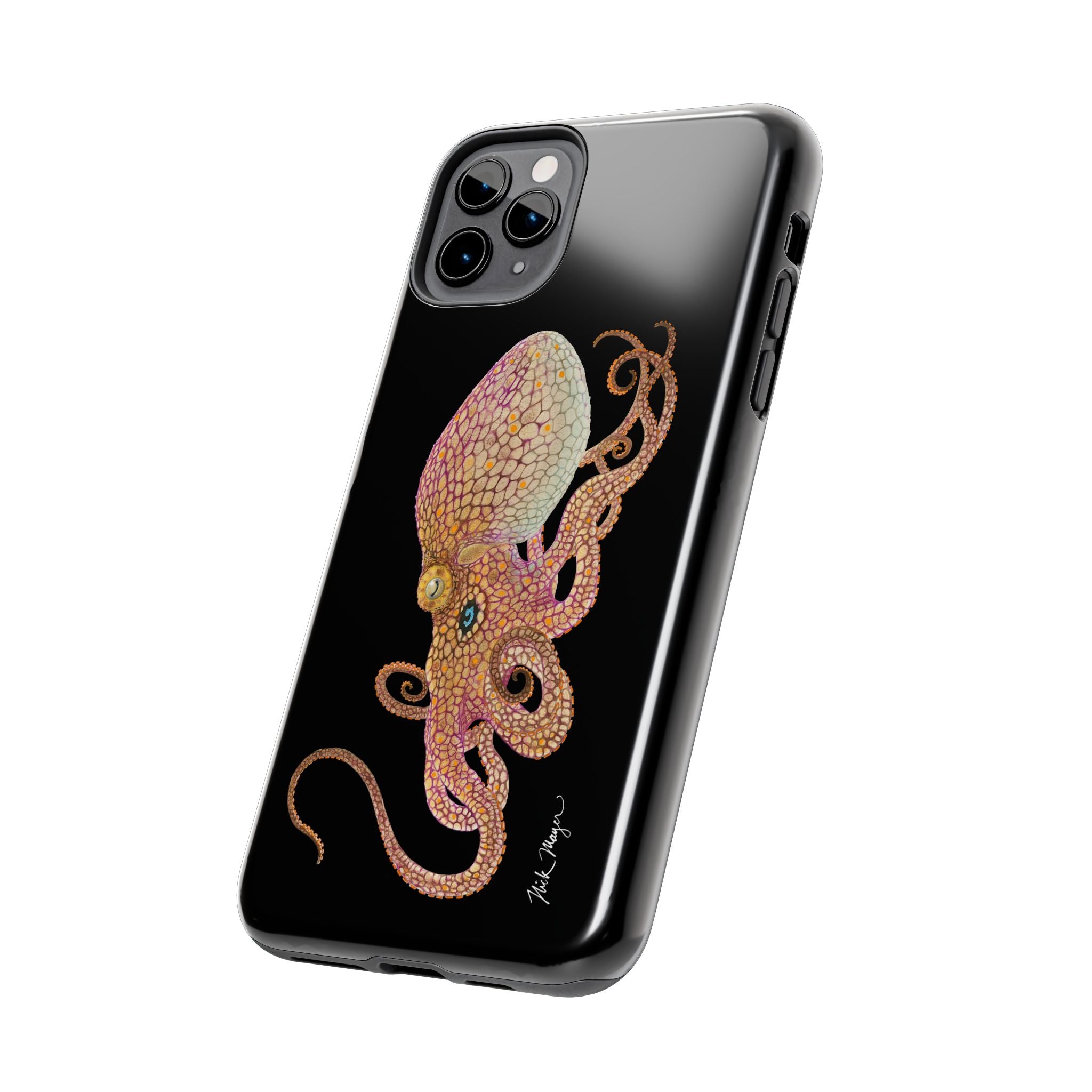 Two Spot Octopus Black Phone Case (iPhone)