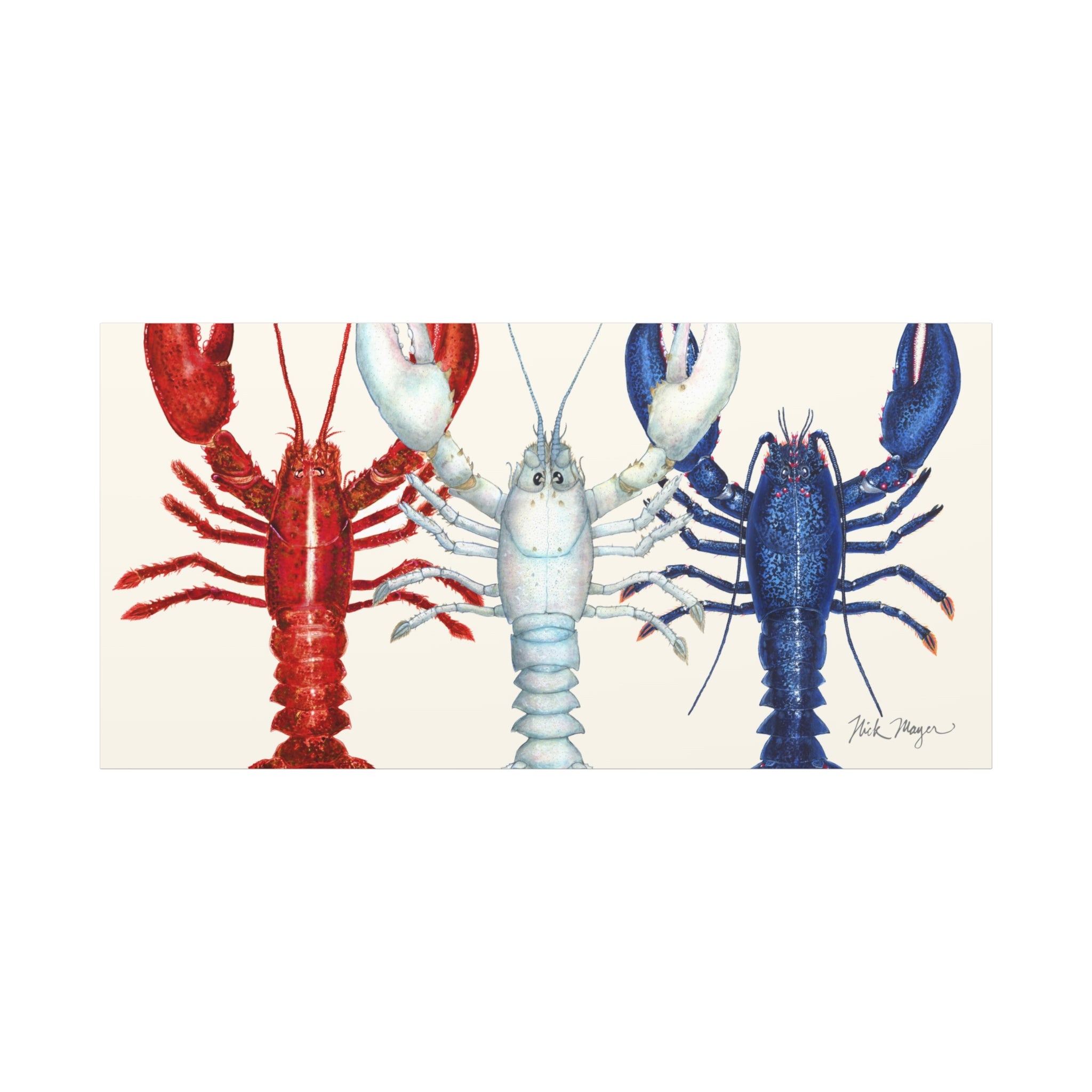 American Lobsters Trio Canvas Print Printify
