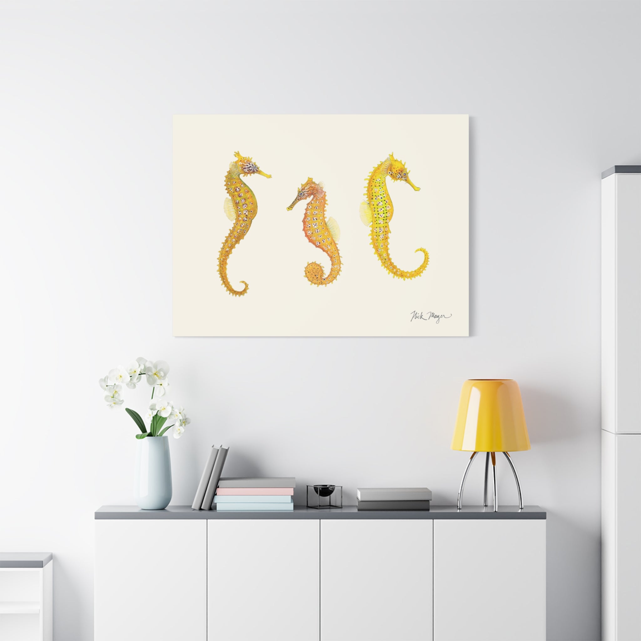 Giant Seahorse Trio Canvas Print