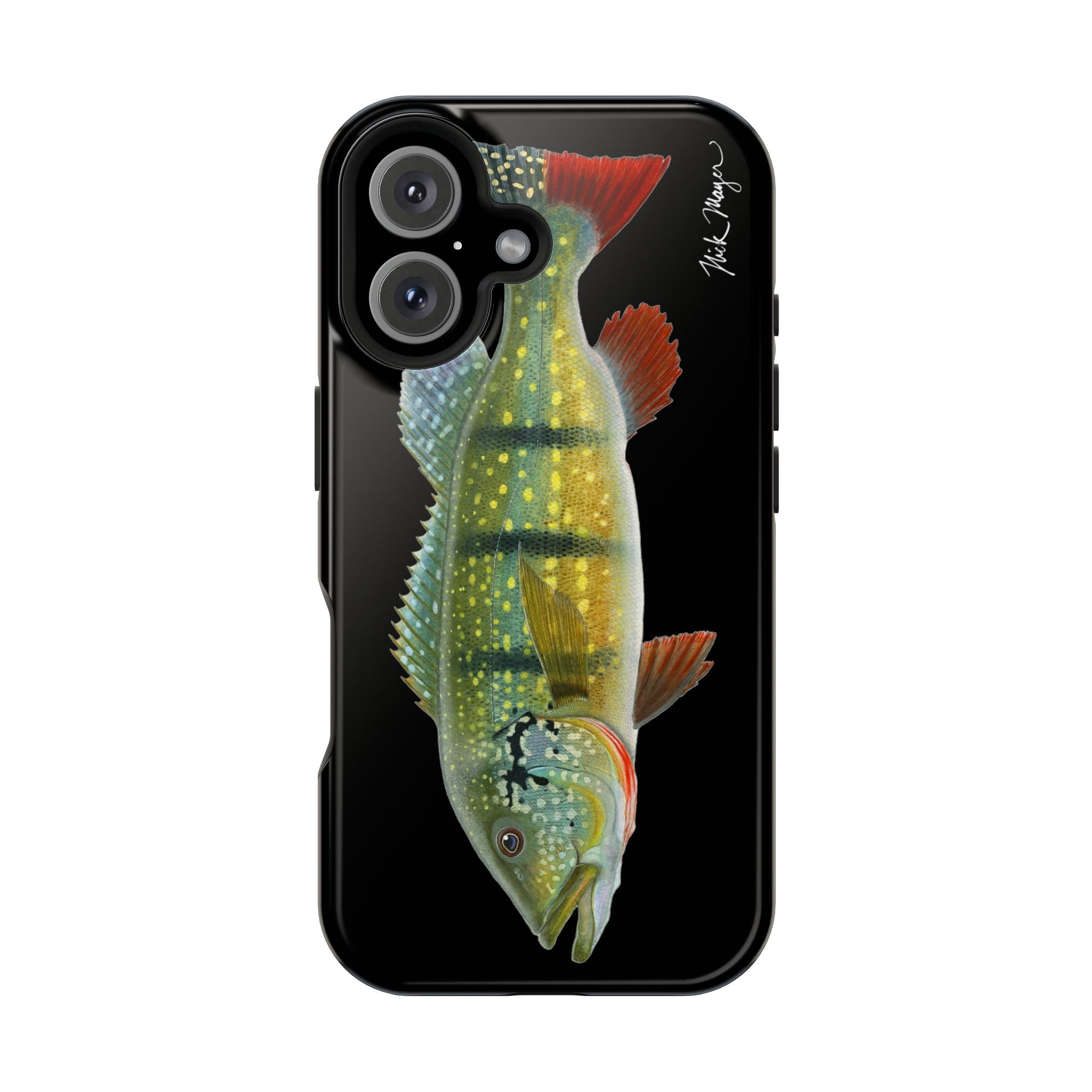 Peacock Bass MagSafe Black iPhone Case