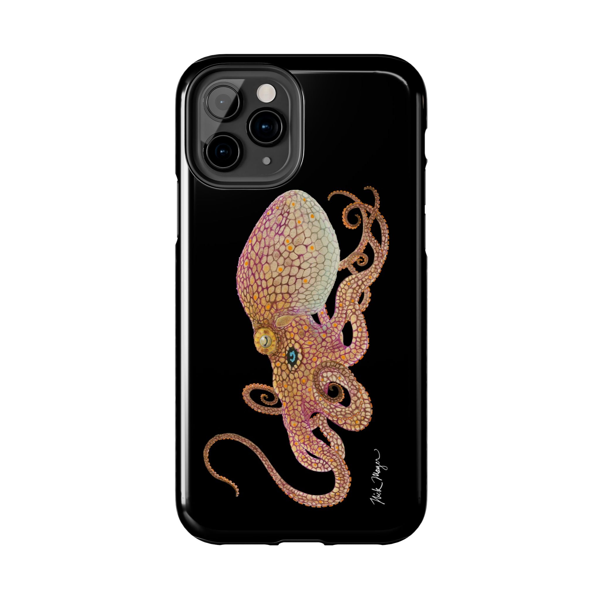 Two Spot Octopus Black Phone Case (iPhone)