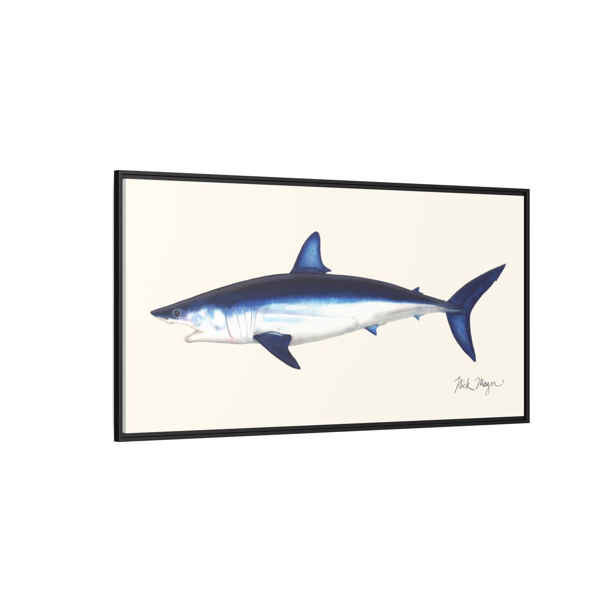 Mako Shark Framed Canvas Print Printify