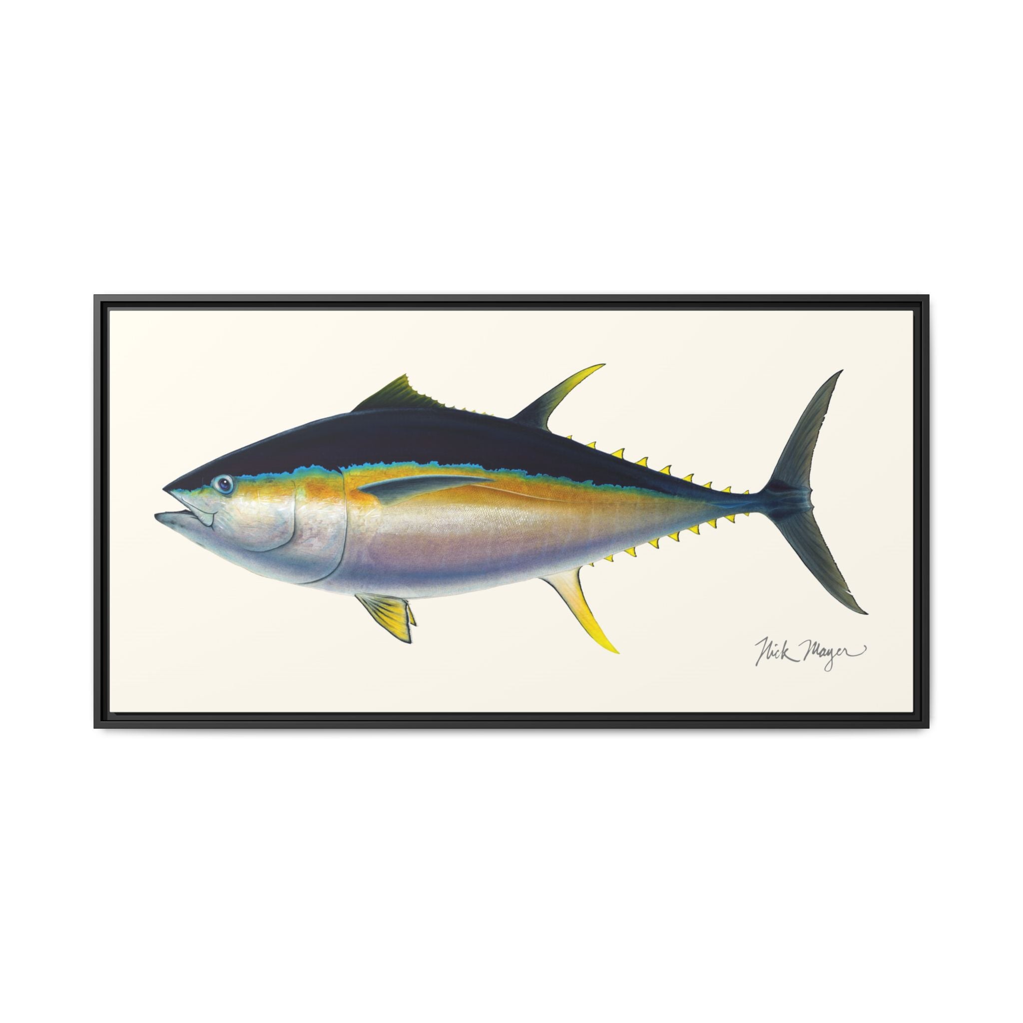 Bigeye Tuna Framed Canvas Print Printify