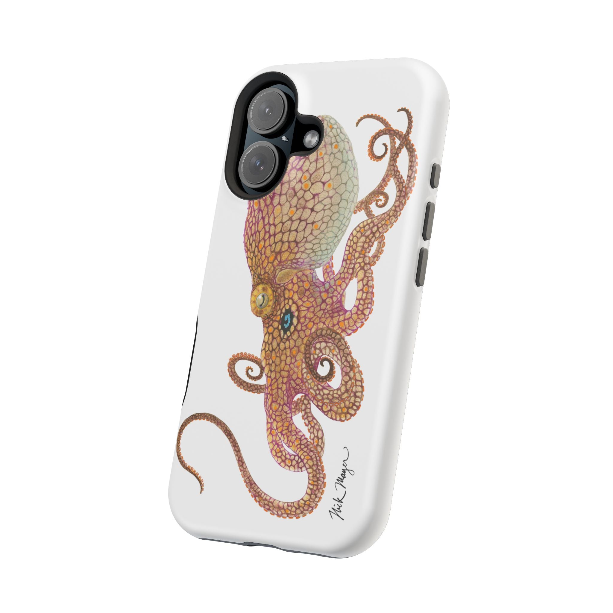 Two Spot Octopus MagSafe White iPhone Case