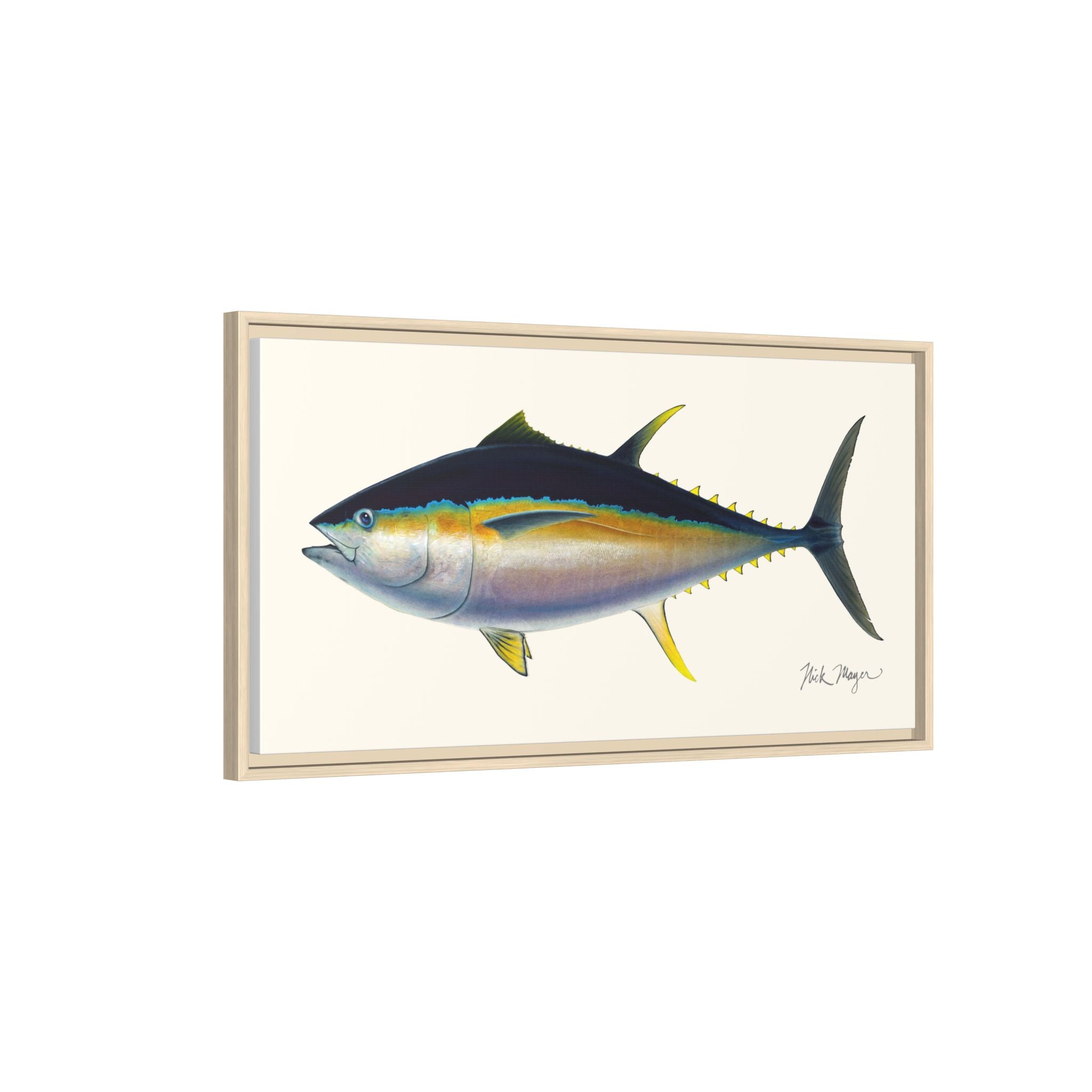 Bigeye Tuna Framed Canvas Print Printify