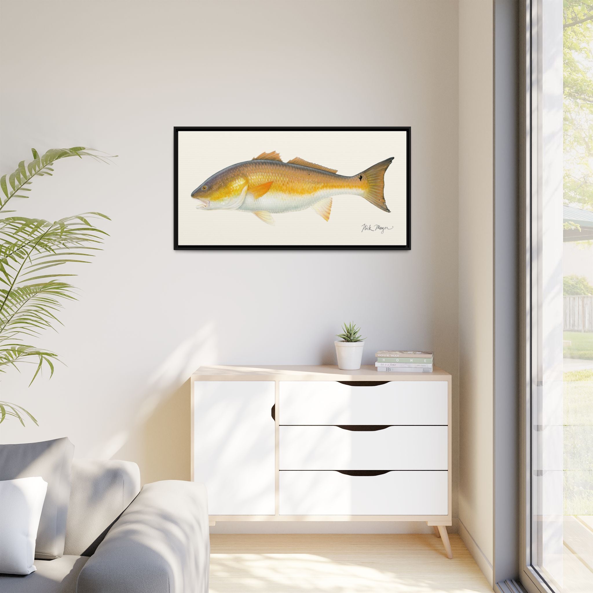 Bull Redfish Framed Canvas Print Printify