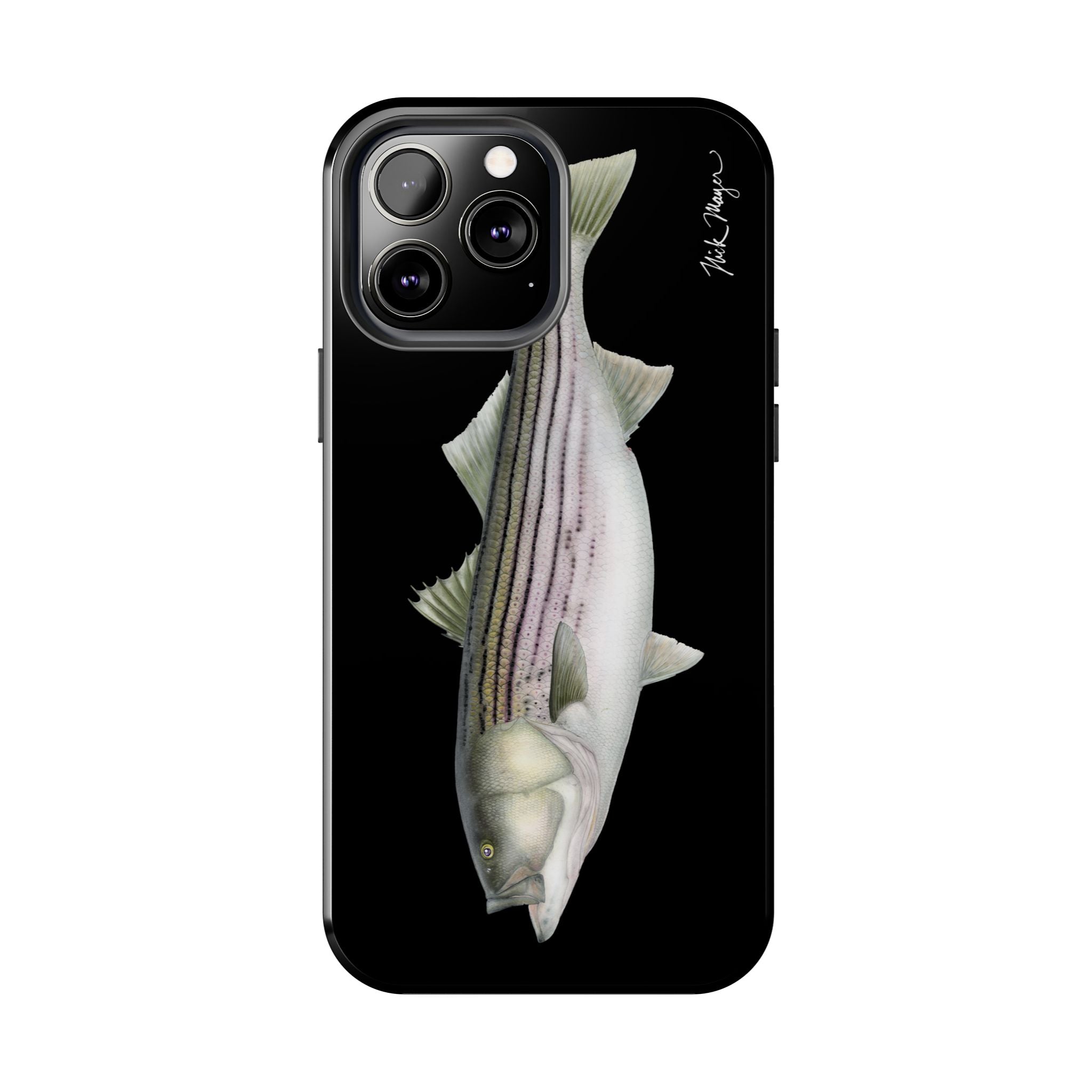 30 lb Striper - Black Phone Case (iPhone)