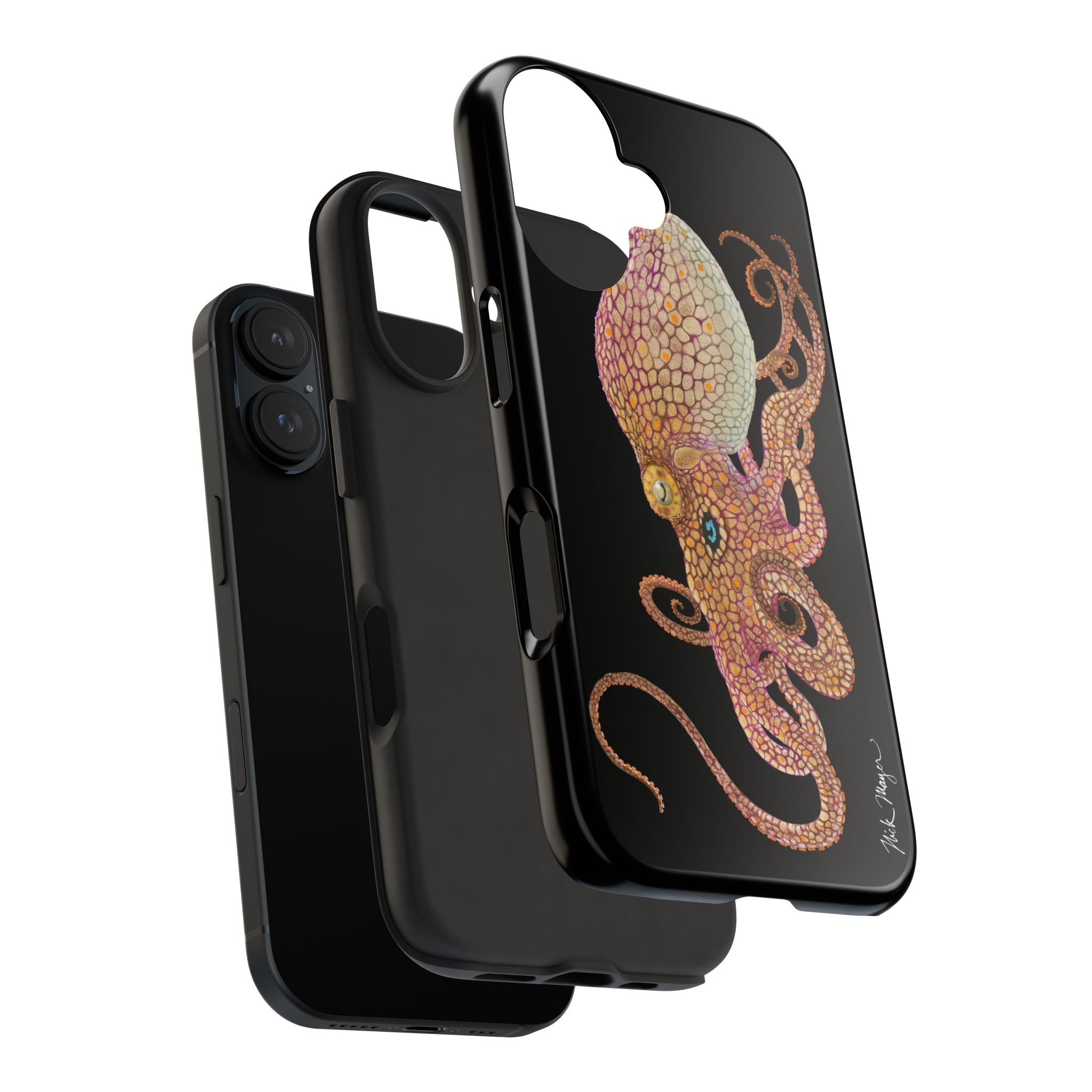 Two Spot Octopus Black Phone Case (iPhone)